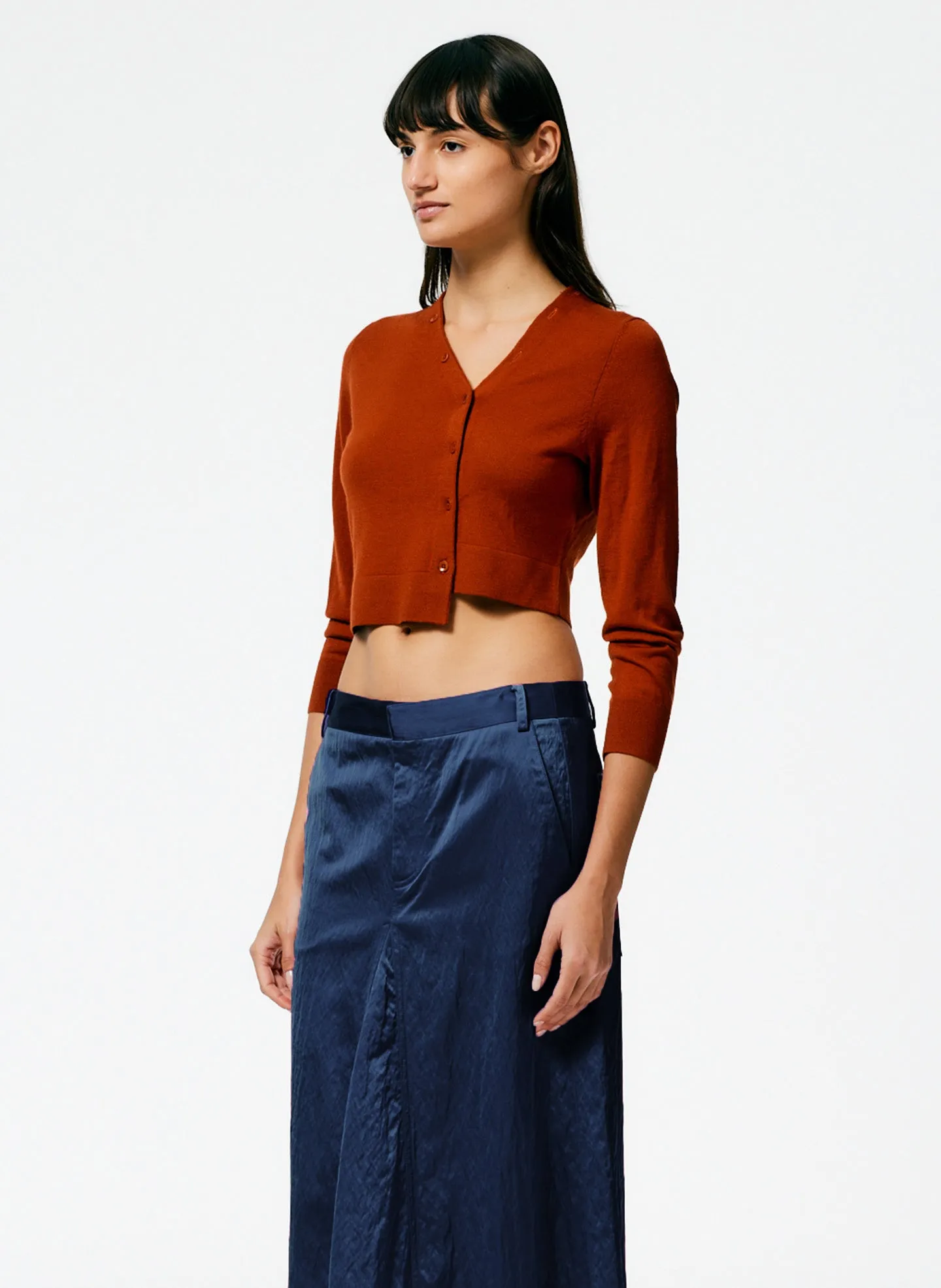 Cashmere Silk Super Cropped Asymmetrical Cardigan sold by Tibi product image thumbnail 2