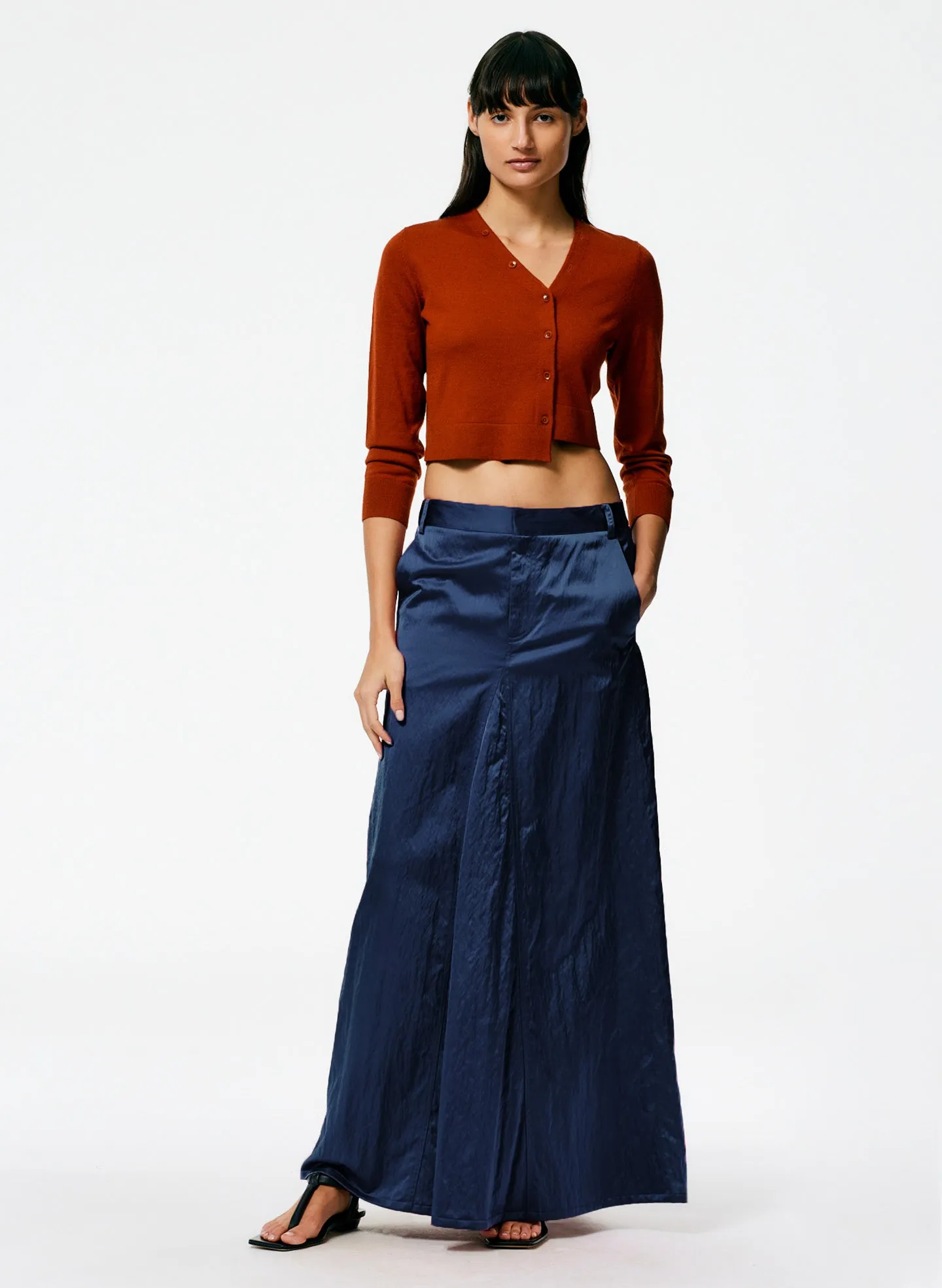 Cashmere Silk Super Cropped Asymmetrical Cardigan sold by Tibi product image thumbnail 4