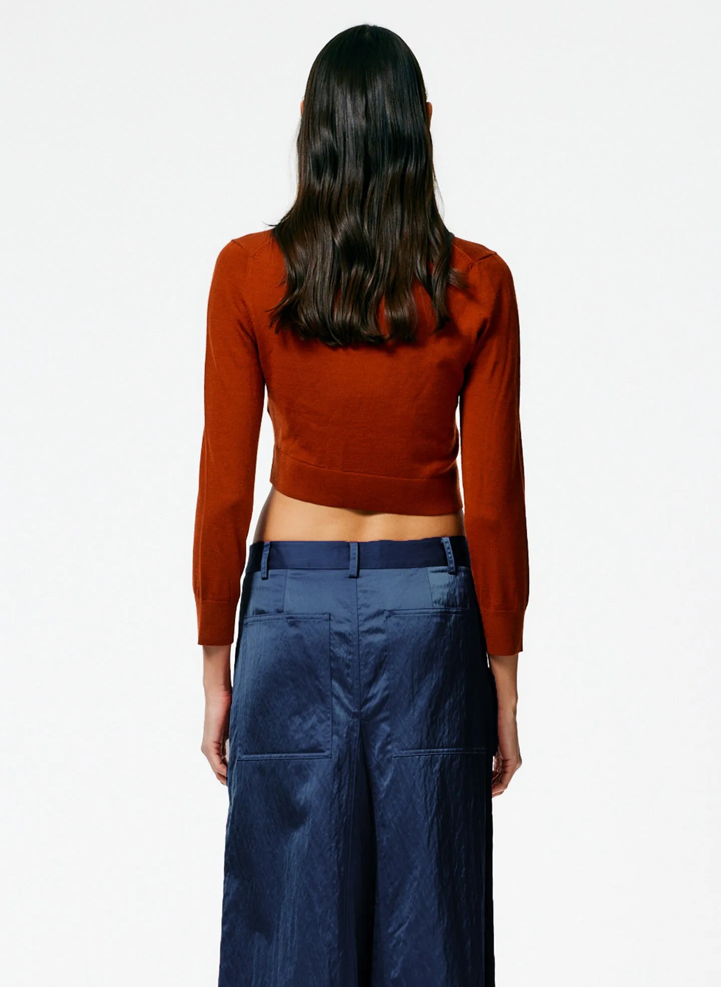 Cashmere Silk Super Cropped Asymmetrical Cardigan sold by Tibi product image thumbnail 3