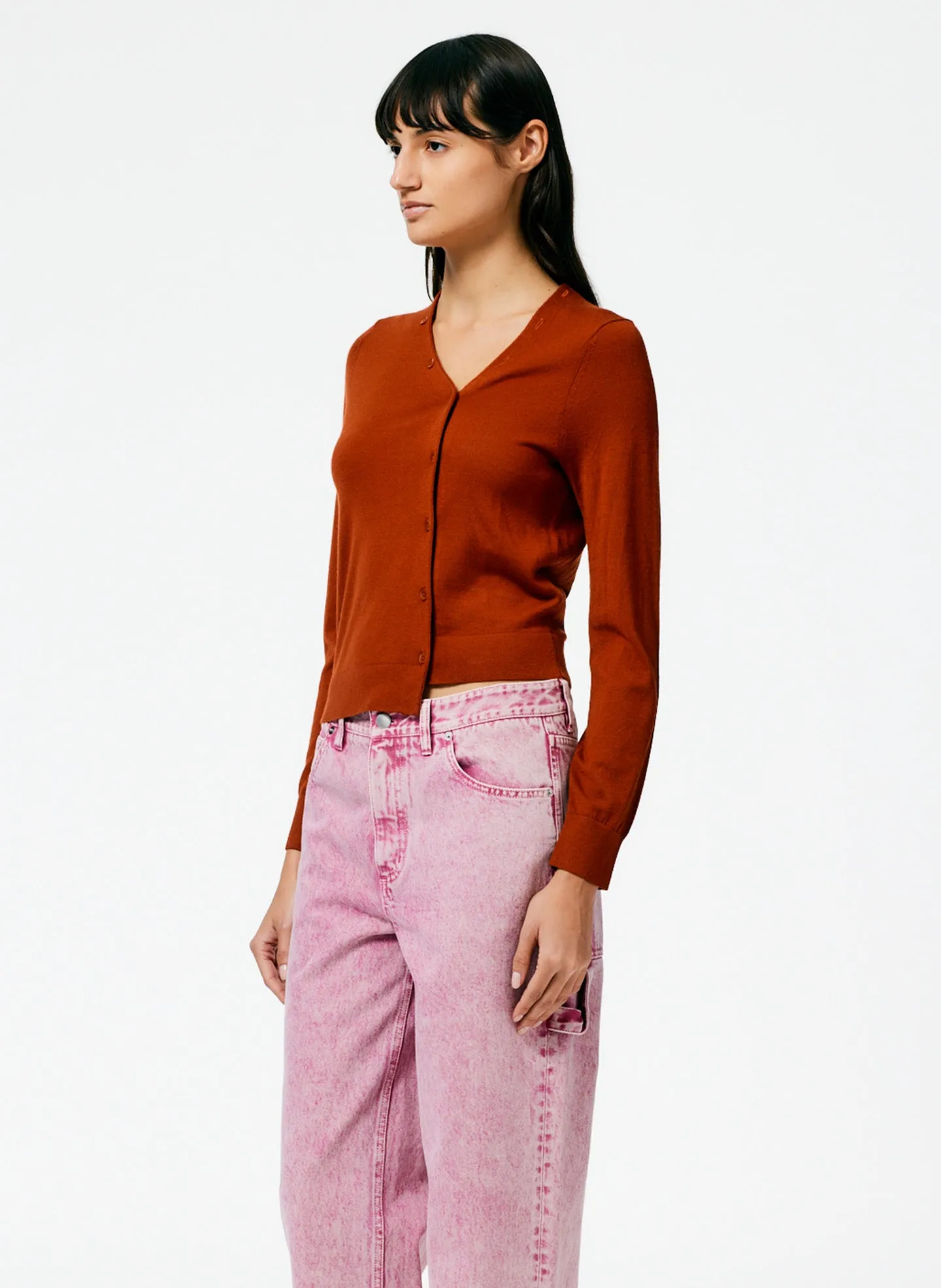 Cashmere Silk Asymmetrical Cardigan sold by Tibi product image thumbnail 2