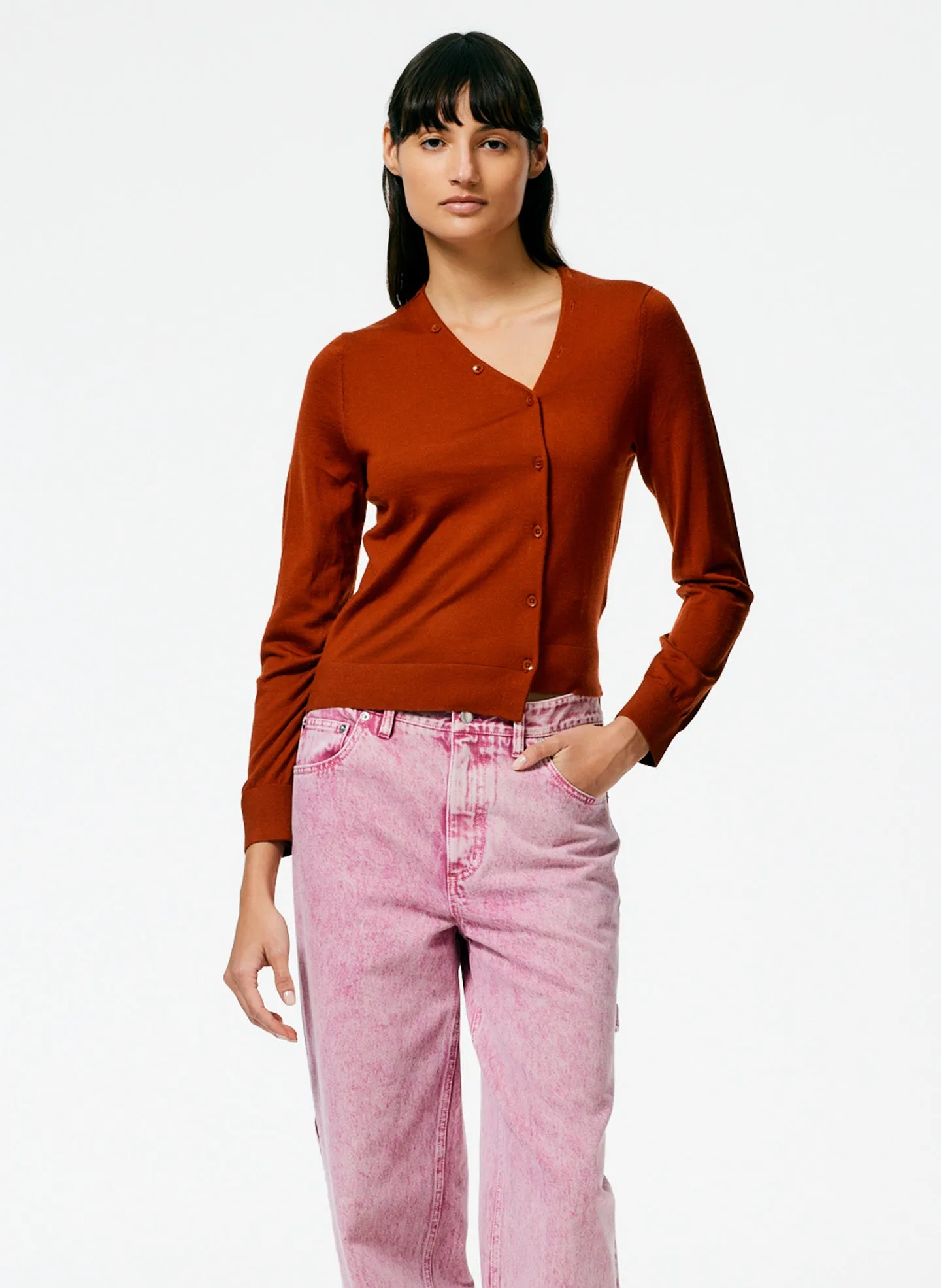 Cashmere Silk Asymmetrical Cardigan sold by Tibi