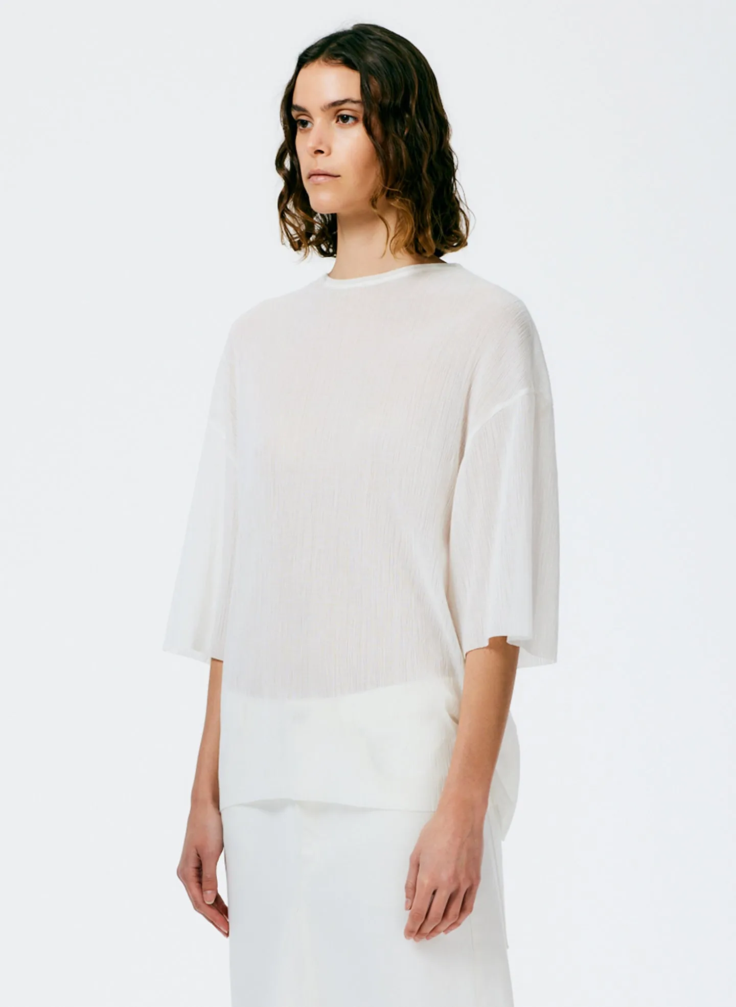 Crepe Gauze Easy T-Shirt sold by Tibi product image thumbnail 2