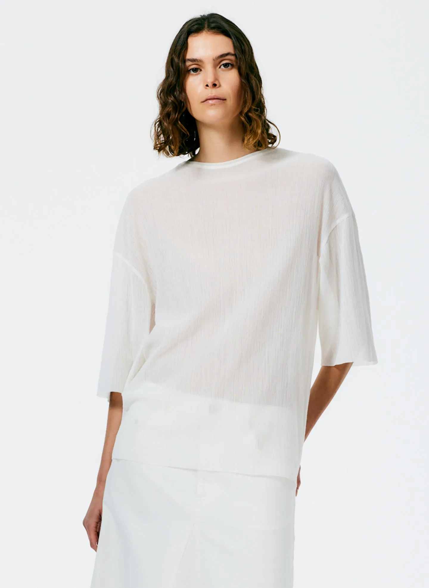 Crepe Gauze Easy T-Shirt sold by Tibi