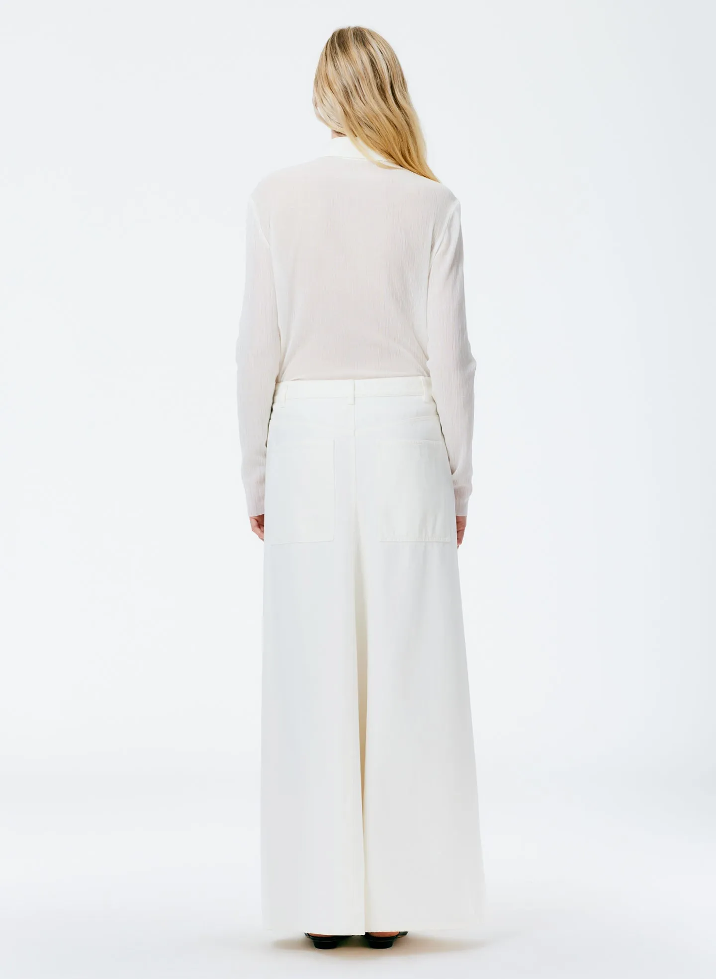 White Denim Godet Maxi Skirt sold by Tibi product image thumbnail 5