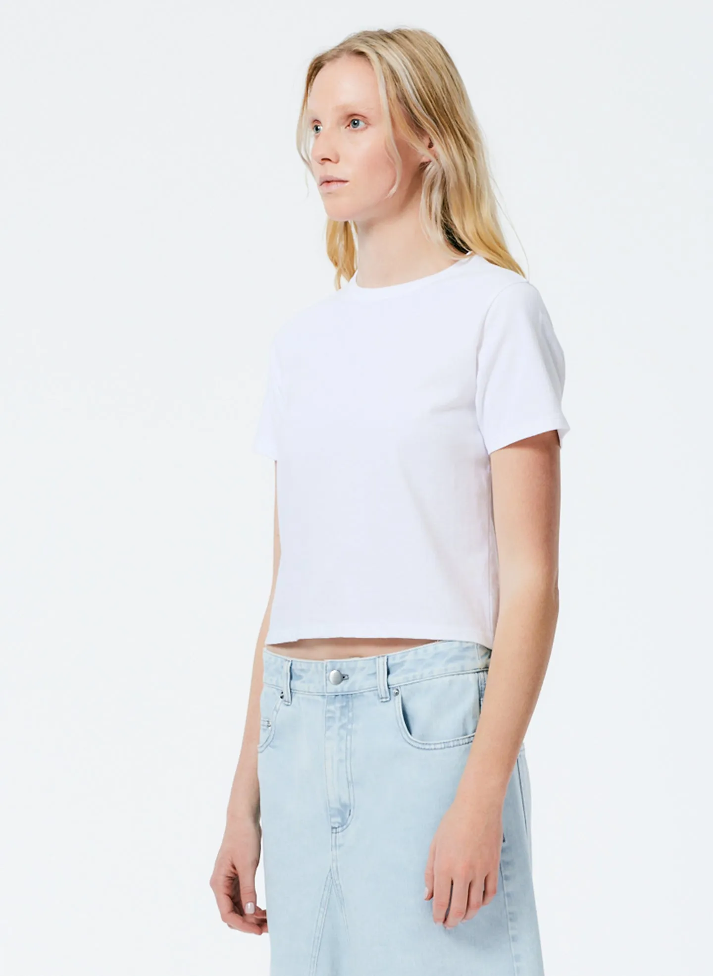 T-Shirting Cropped T-Shirt sold by Tibi product image thumbnail 3
