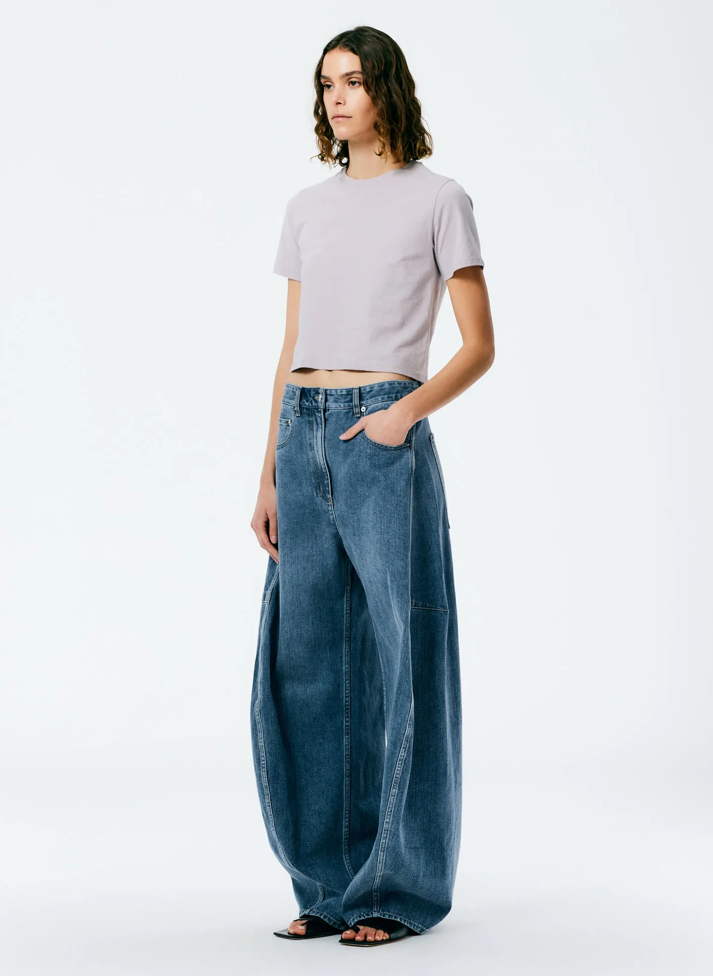 T-Shirting Cropped T-Shirt sold by Tibi product image thumbnail 4