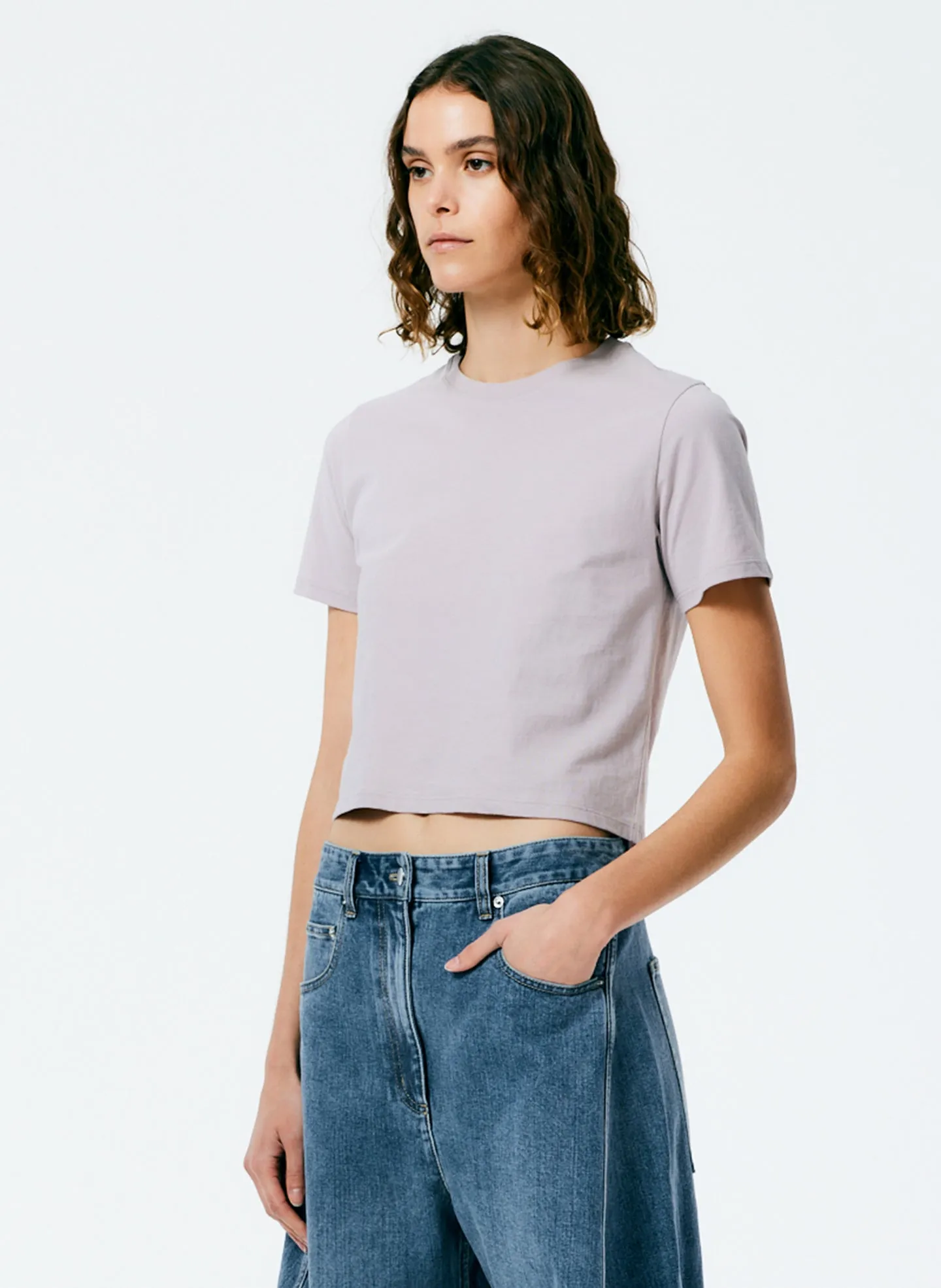 T-Shirting Cropped T-Shirt sold by Tibi product image thumbnail 2