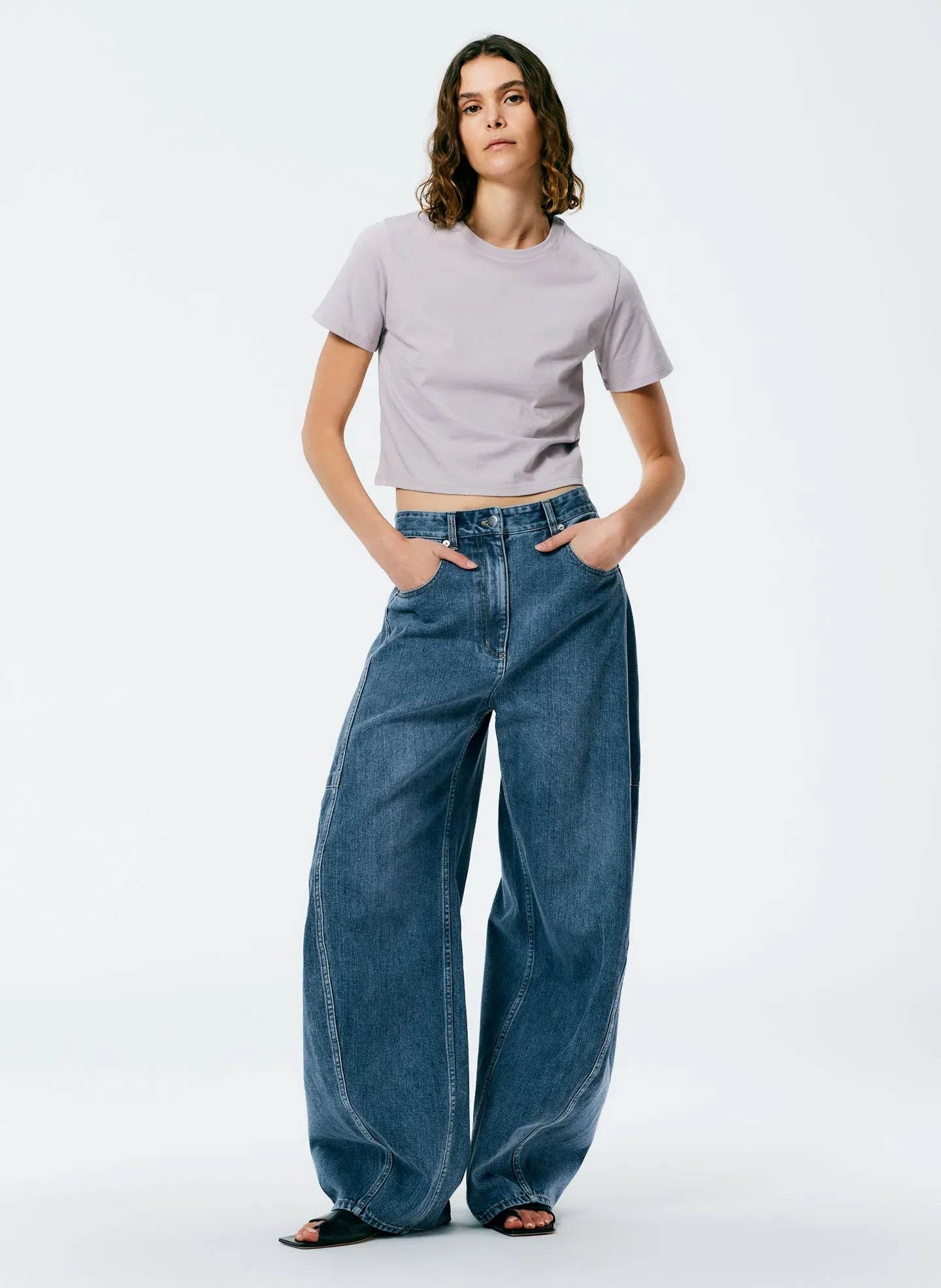 T-Shirting Cropped T-Shirt sold by Tibi product image thumbnail 3