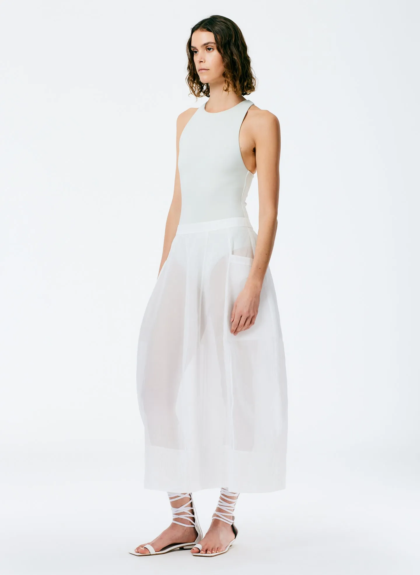 Starch Cotton Organza Lantern Skirt sold by Tibi product image thumbnail 3