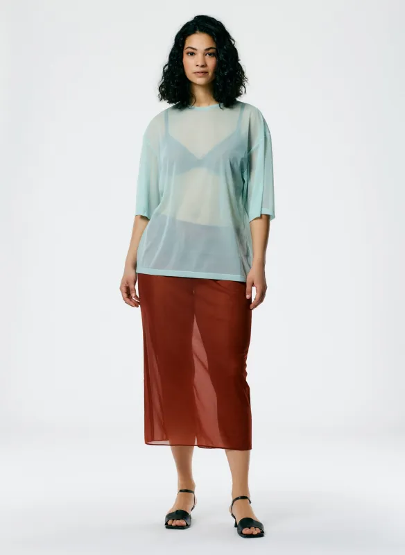 Sheer Gauze Maxi Pencil Skirt made by Tibi