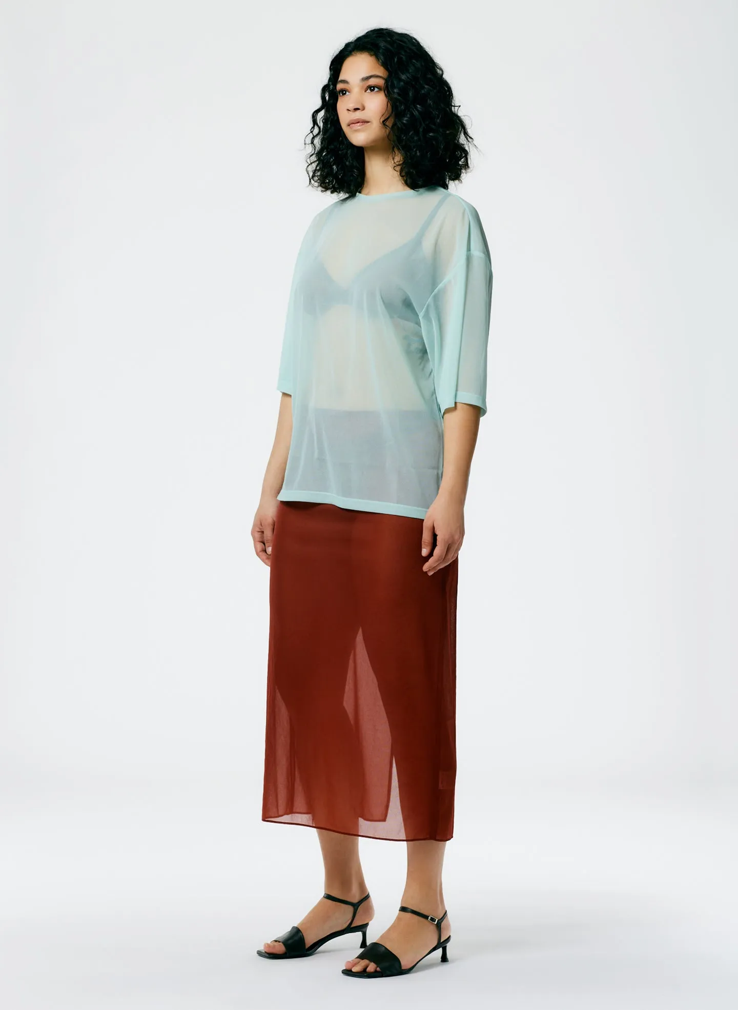 Sheer Gauze Maxi Pencil Skirt sold by Tibi product image thumbnail 3