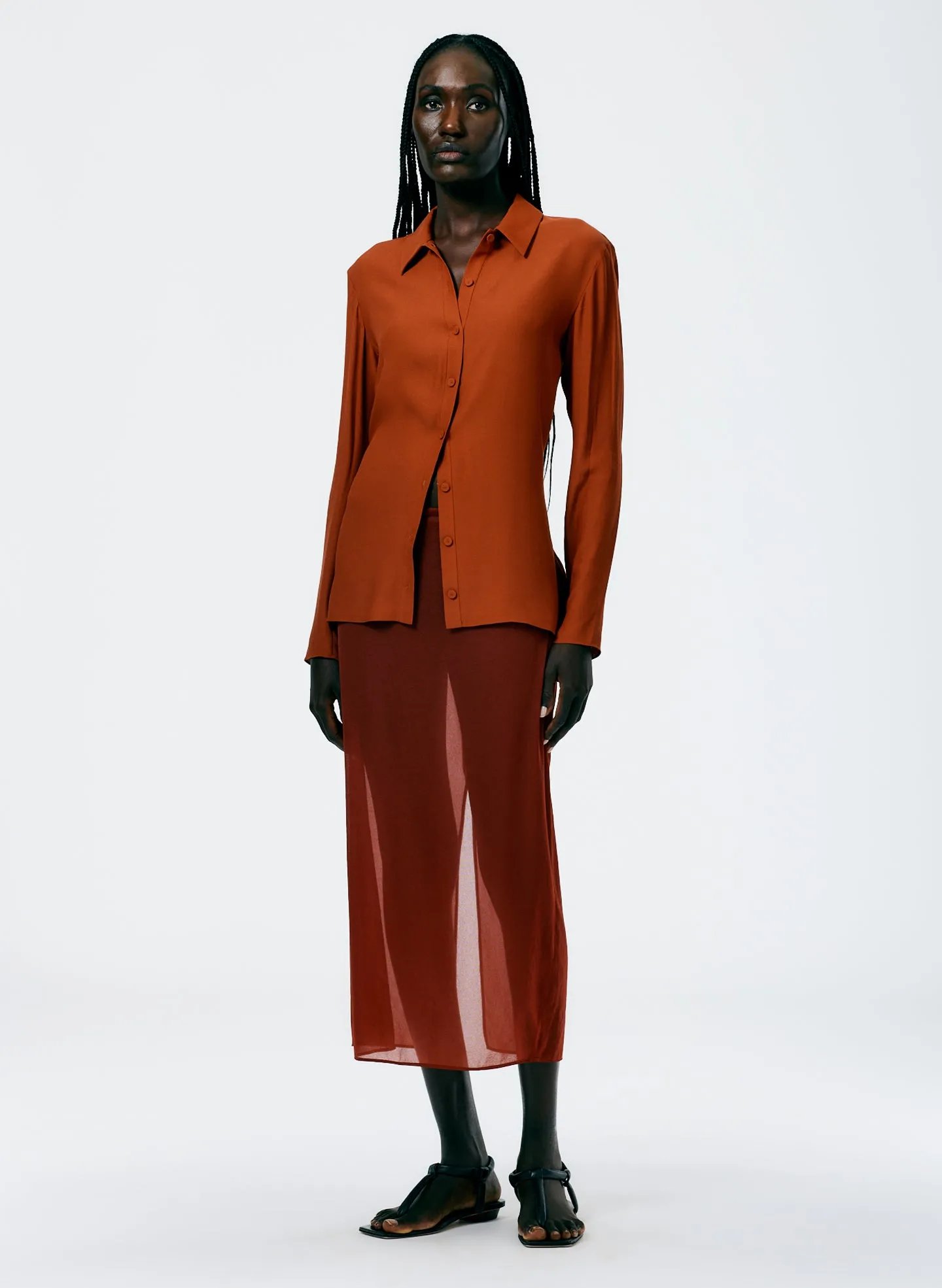 Sheer Gauze Maxi Pencil Skirt sold by Tibi product image thumbnail 5