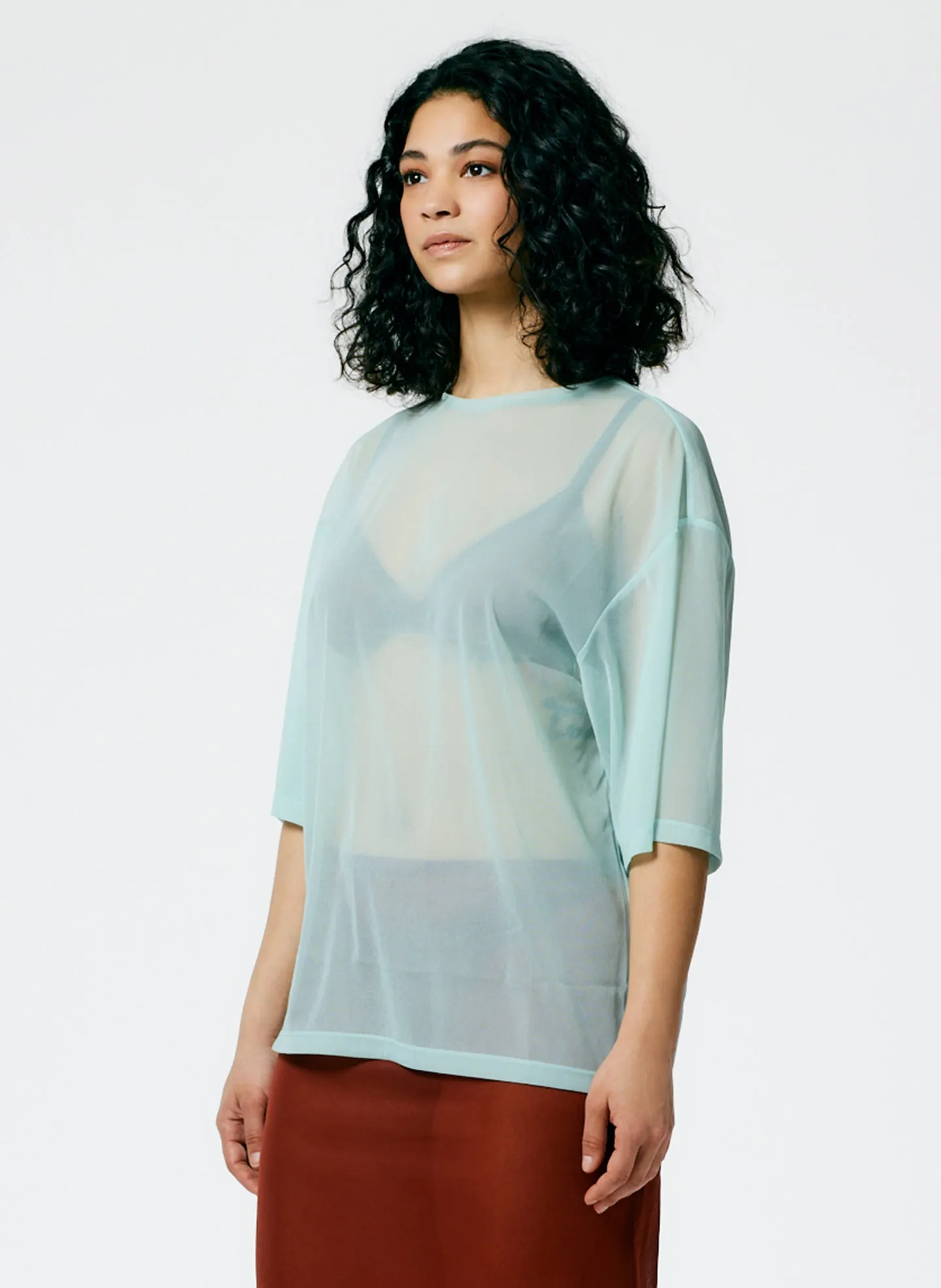 Sheer Gauze Easy T-Shirt sold by Tibi product image thumbnail 3