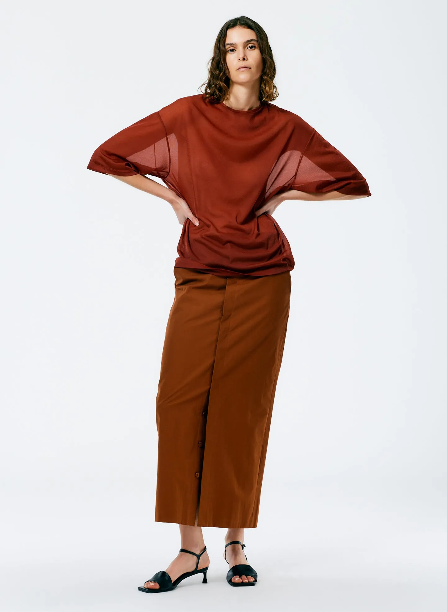 Sheer Gauze Easy T-Shirt sold by Tibi product image thumbnail 3