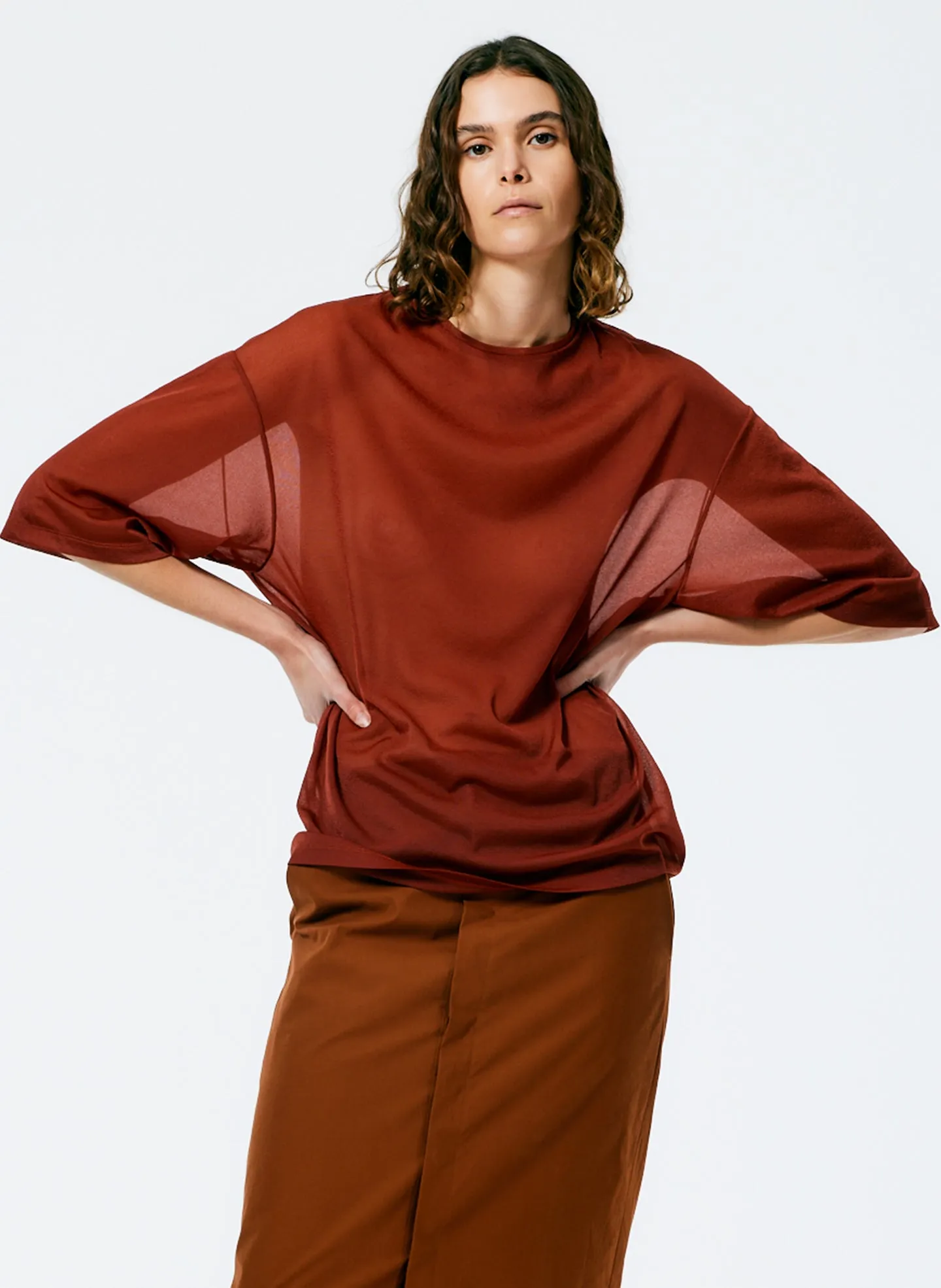 Sheer Gauze Easy T-Shirt sold by Tibi