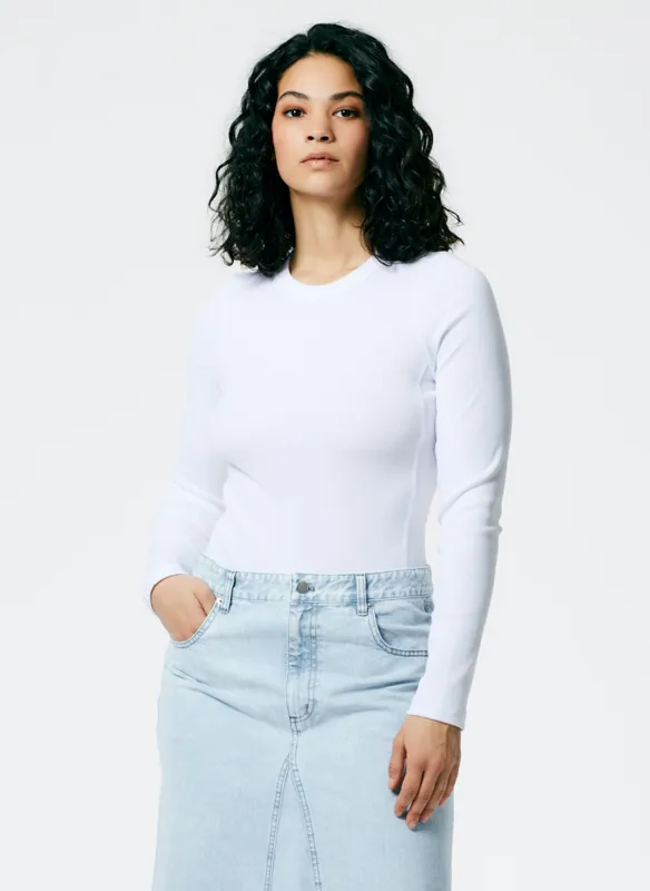 Ribbed T-Shirt Long Sleeve Bodysuit made by Tibi