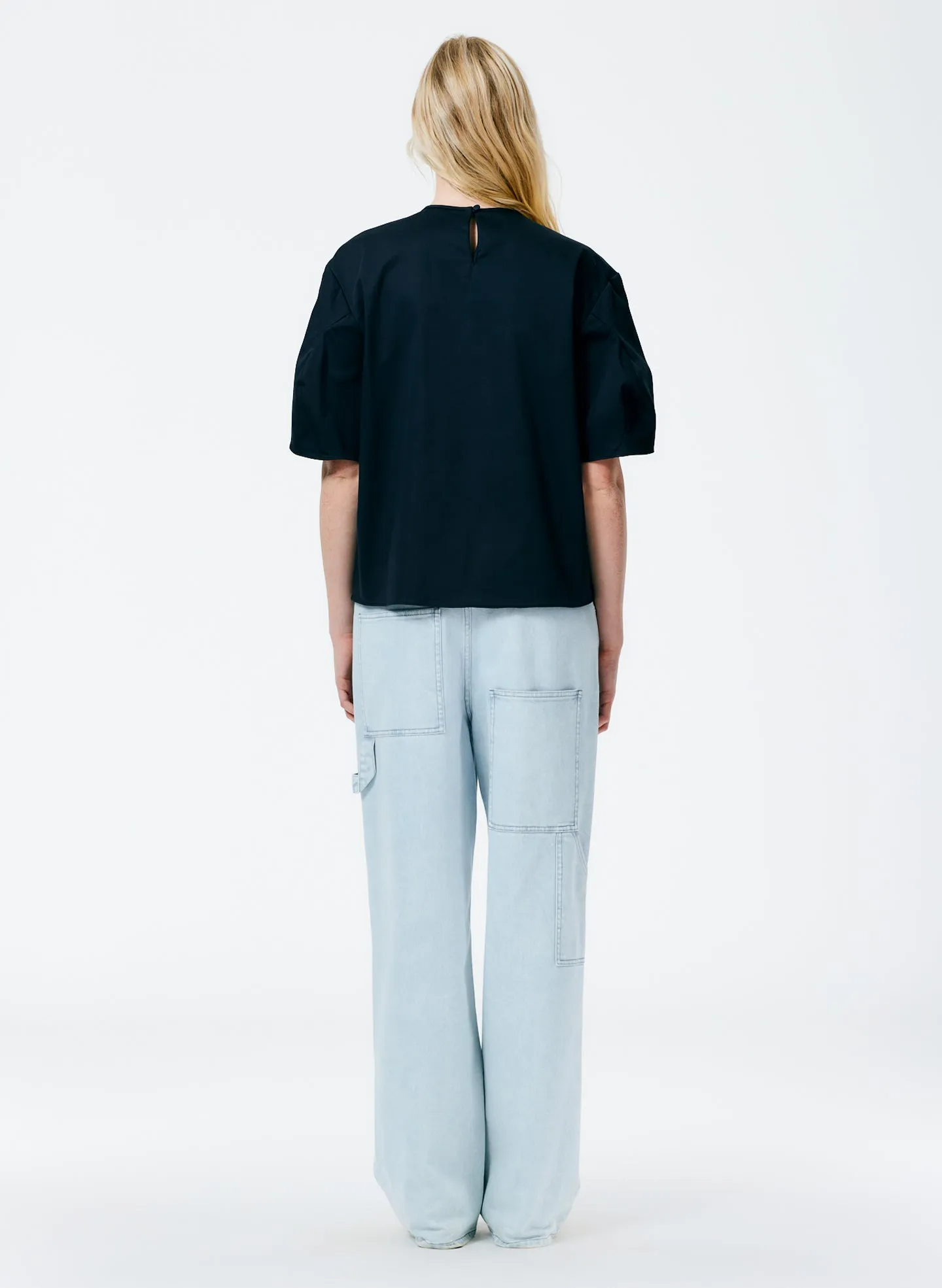 Mila Stretch Satin Easy Crew Neck Top sold by Tibi product image thumbnail 5