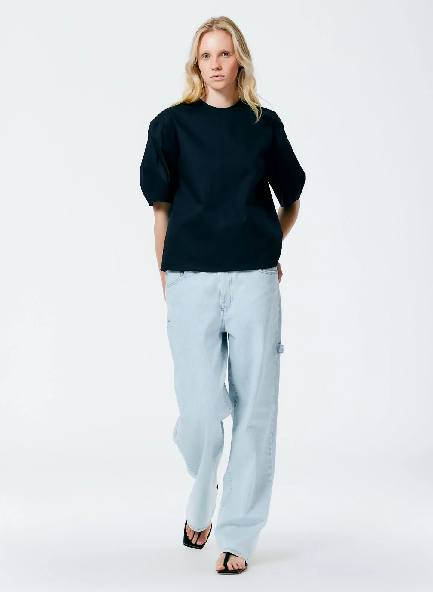 Mila Stretch Satin Easy Crew Neck Top sold by Tibi product image thumbnail 3