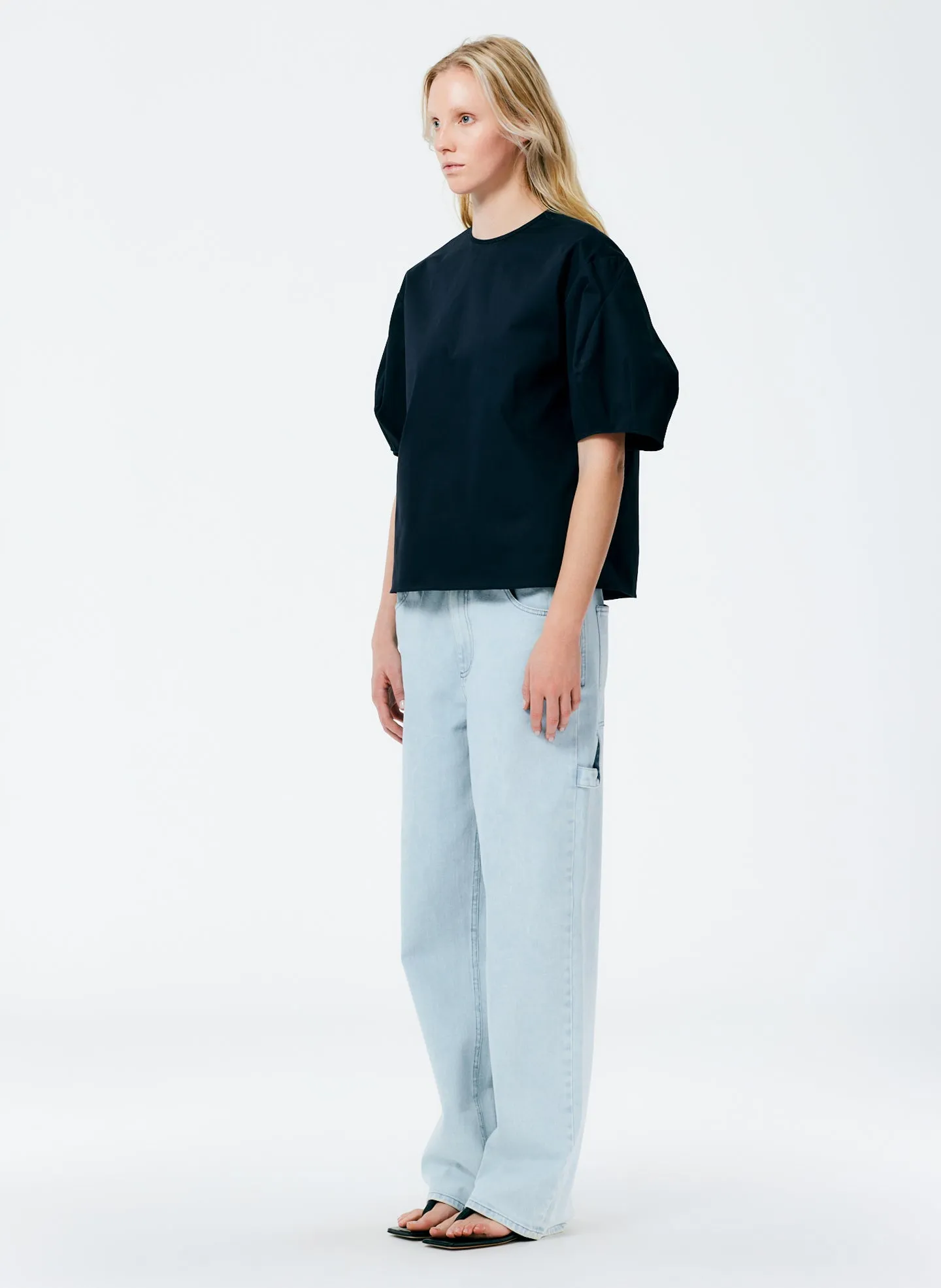 Mila Stretch Satin Easy Crew Neck Top sold by Tibi product image thumbnail 4