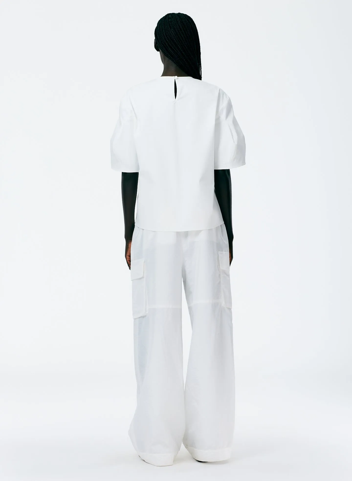 Mila Stretch Satin Easy Crew Neck Top sold by Tibi product image thumbnail 5