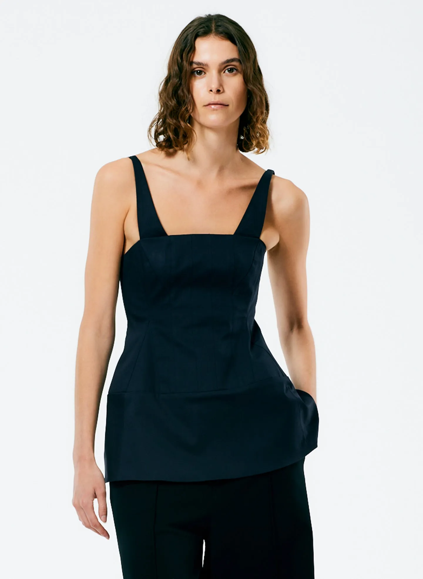 Mila Stretch Satin Corset Top sold by Tibi