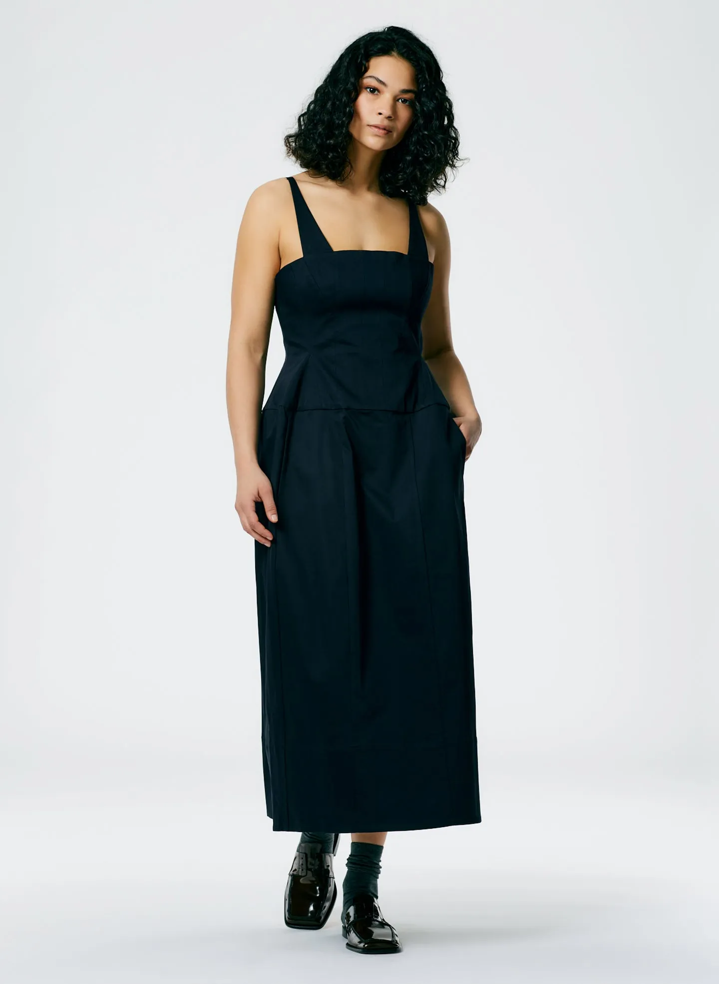 Mila Stretch Satin Corset Lantern Dress sold by Tibi