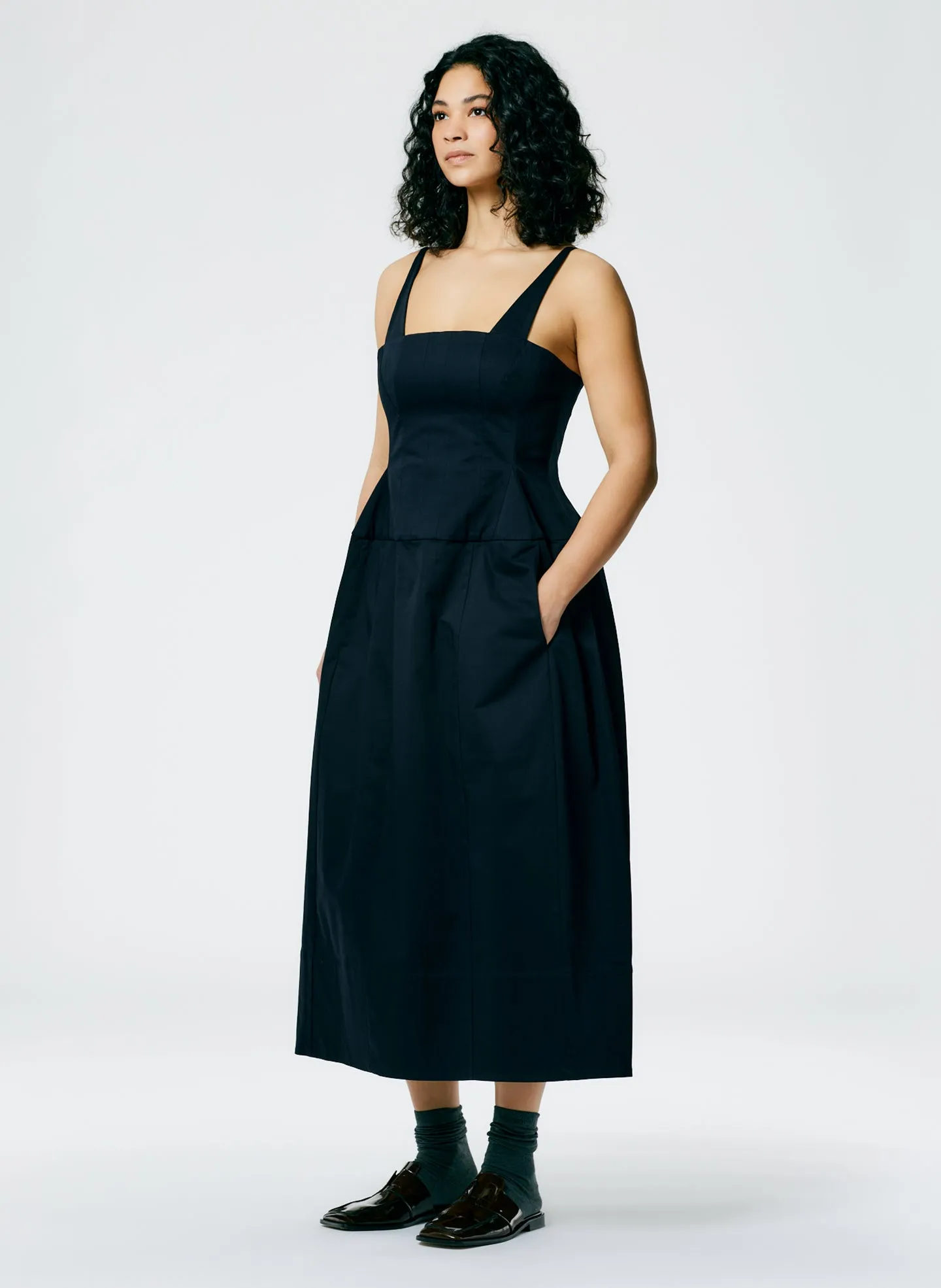 Mila Stretch Satin Corset Lantern Dress sold by Tibi product image thumbnail 2