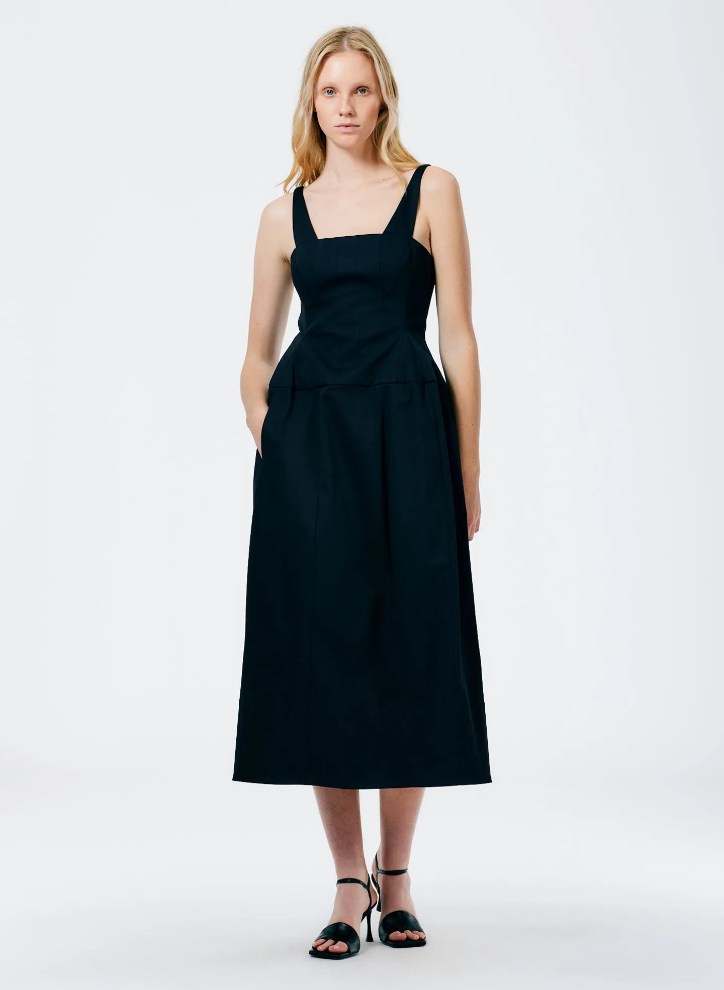 Mila Stretch Satin Corset Lantern Dress sold by Tibi product image thumbnail 4