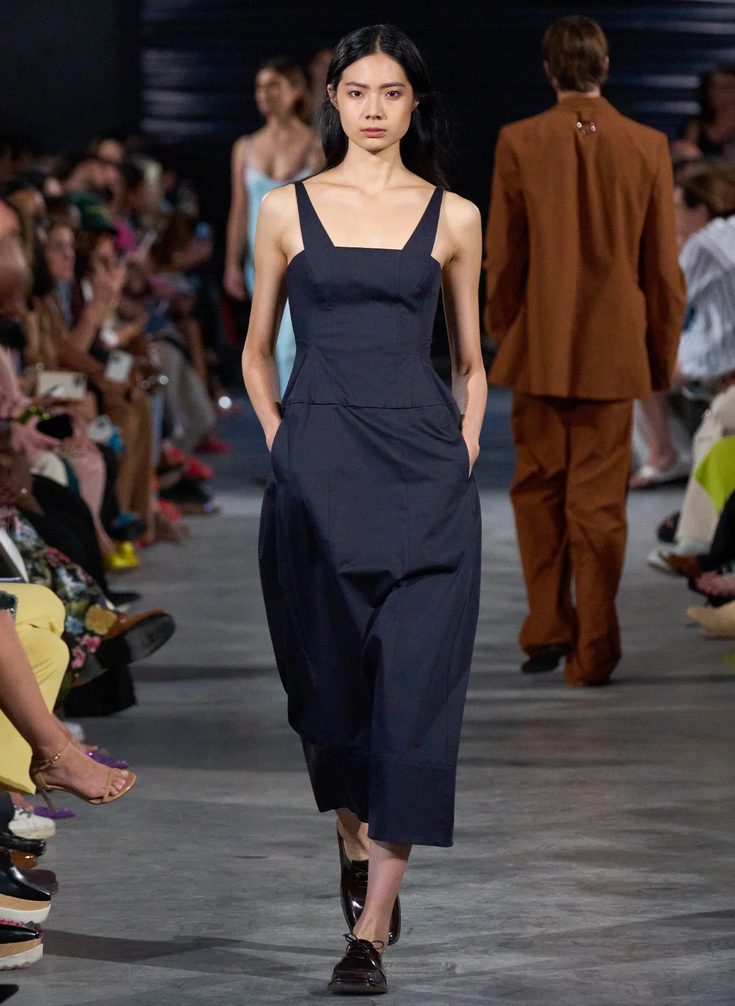 Mila Stretch Satin Corset Lantern Dress sold by Tibi product image thumbnail 5
