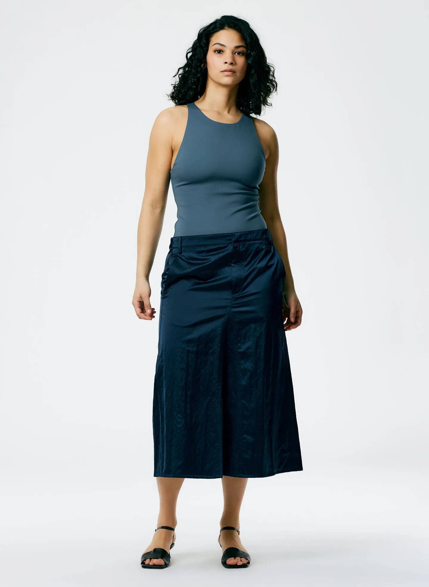 Luxe Eco Satin Godet Midi Skirt sold by Tibi product image thumbnail 2