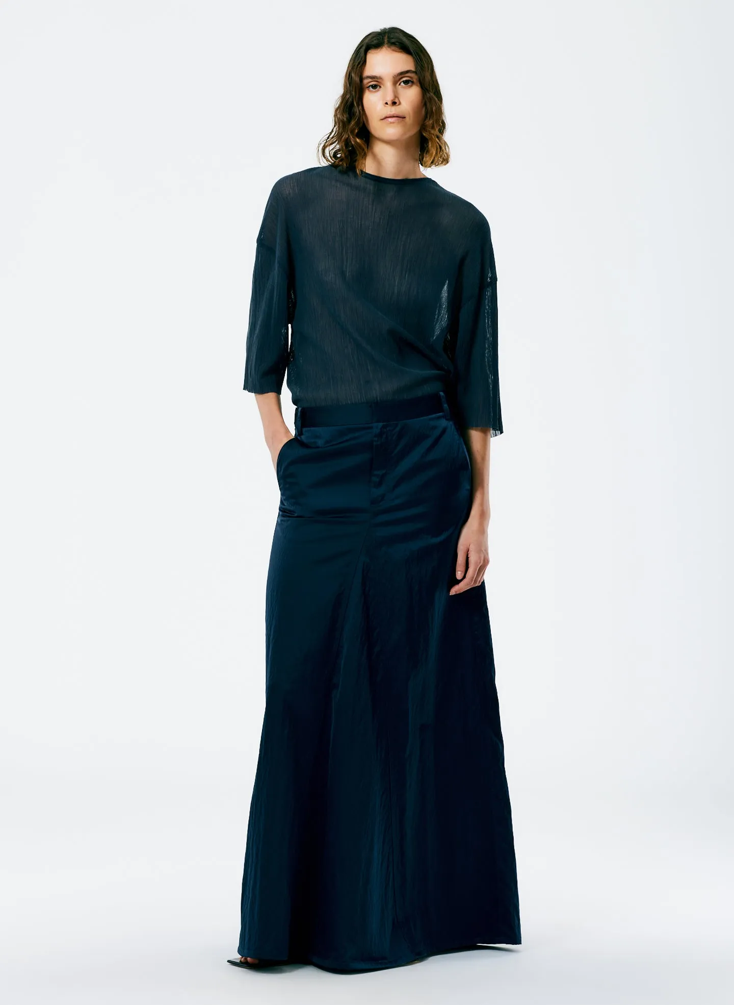 Luxe Eco Satin Godet Maxi Skirt sold by Tibi