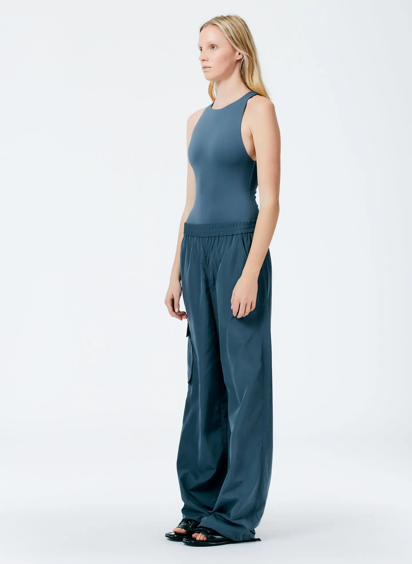 Italian Sporty Nylon Wide Leg Pull on Pant sold by Tibi product image thumbnail 3