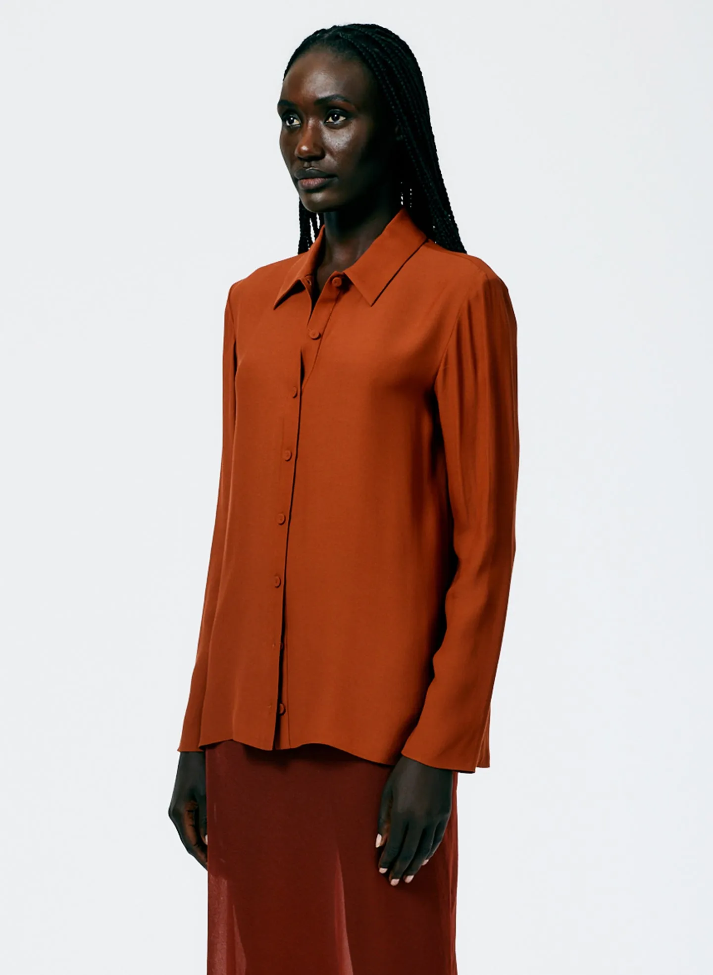 Feather Weight Eco Crepe Slim Shirt sold by Tibi product image thumbnail 3