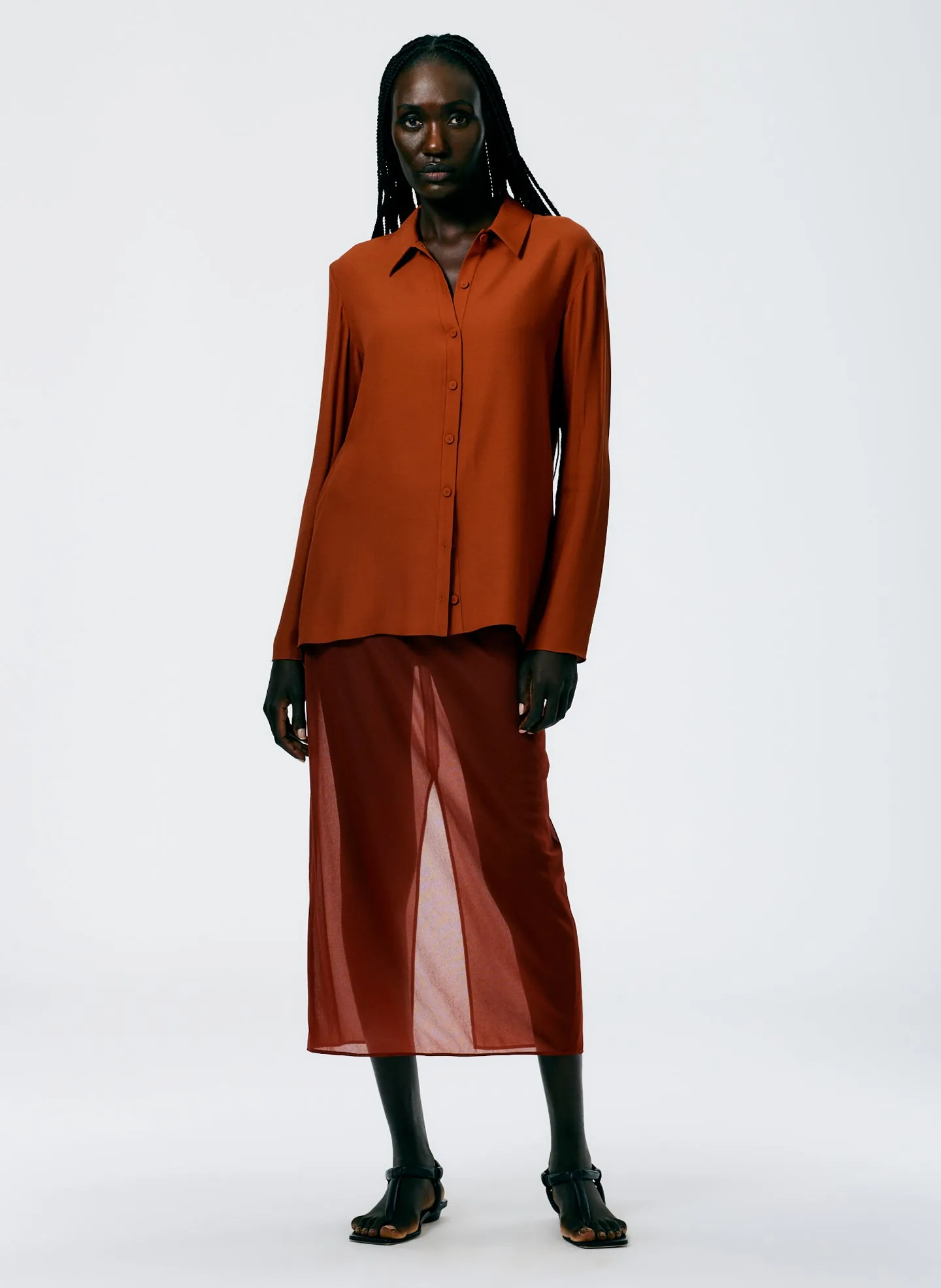 Feather Weight Eco Crepe Slim Shirt sold by Tibi product image thumbnail 4