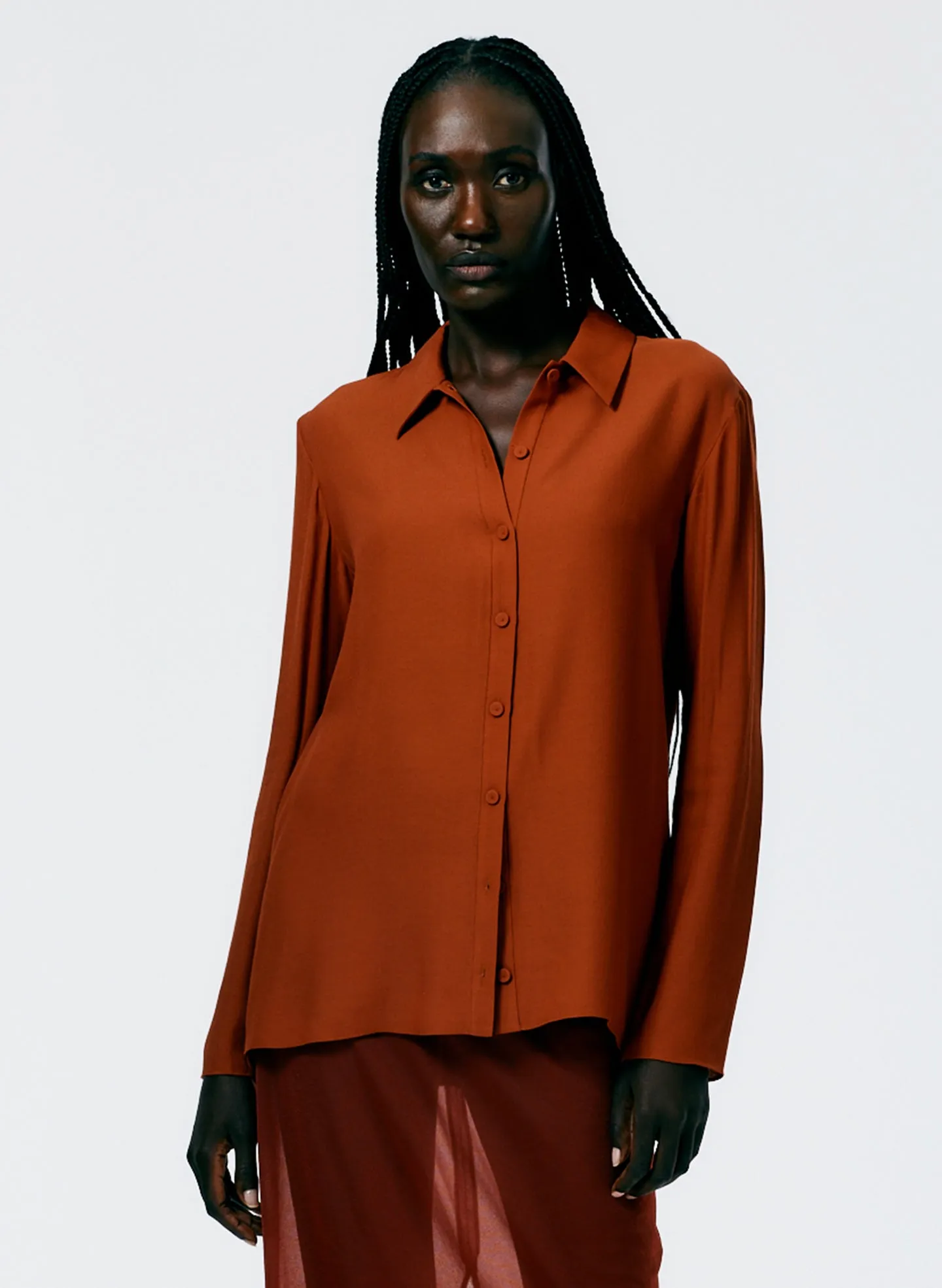 Feather Weight Eco Crepe Slim Shirt sold by Tibi product image thumbnail 2