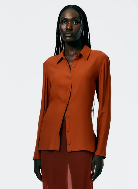 Feather Weight Eco Crepe Slim Shirt made by Tibi
