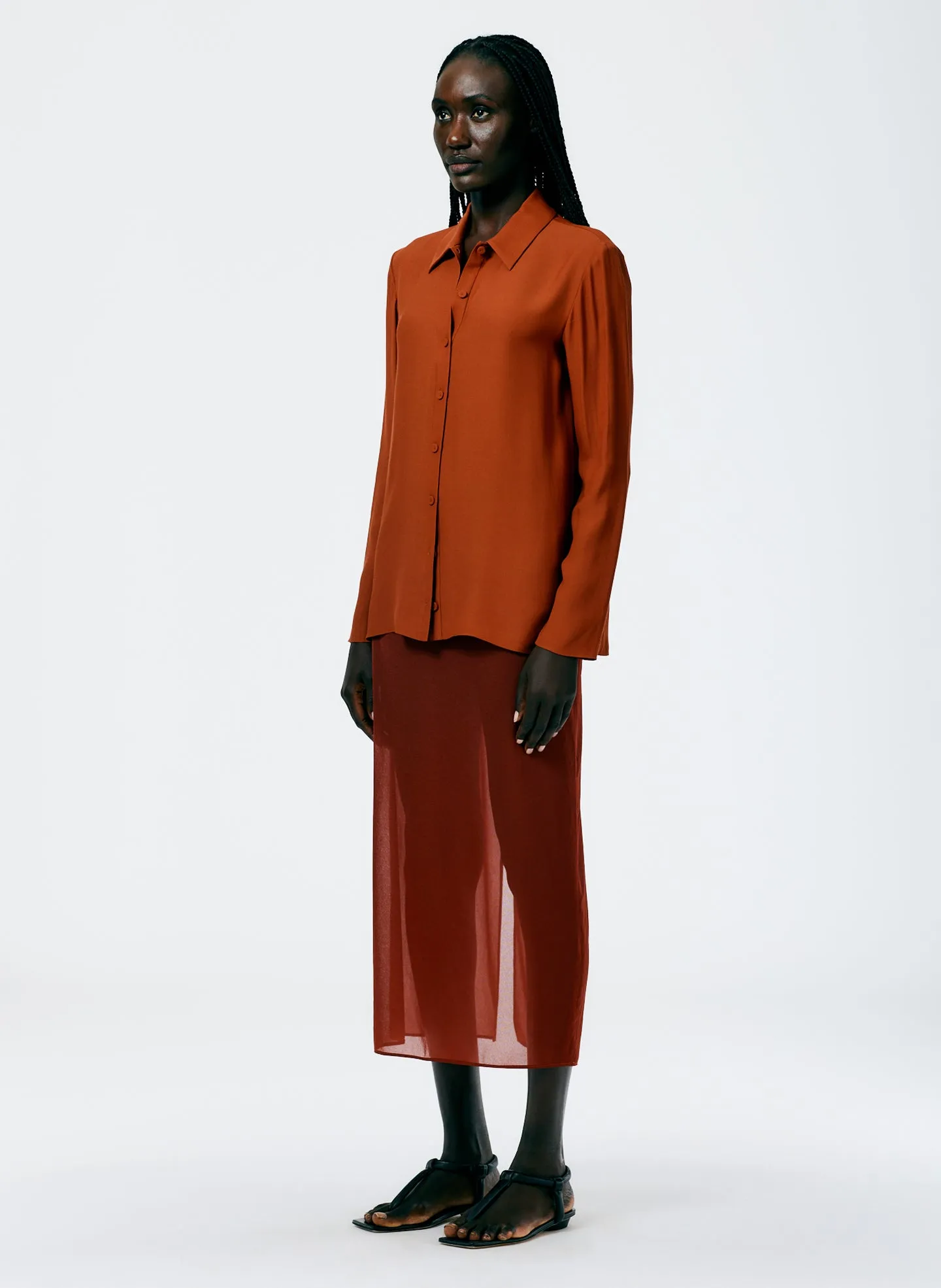 Feather Weight Eco Crepe Slim Shirt sold by Tibi product image thumbnail 5