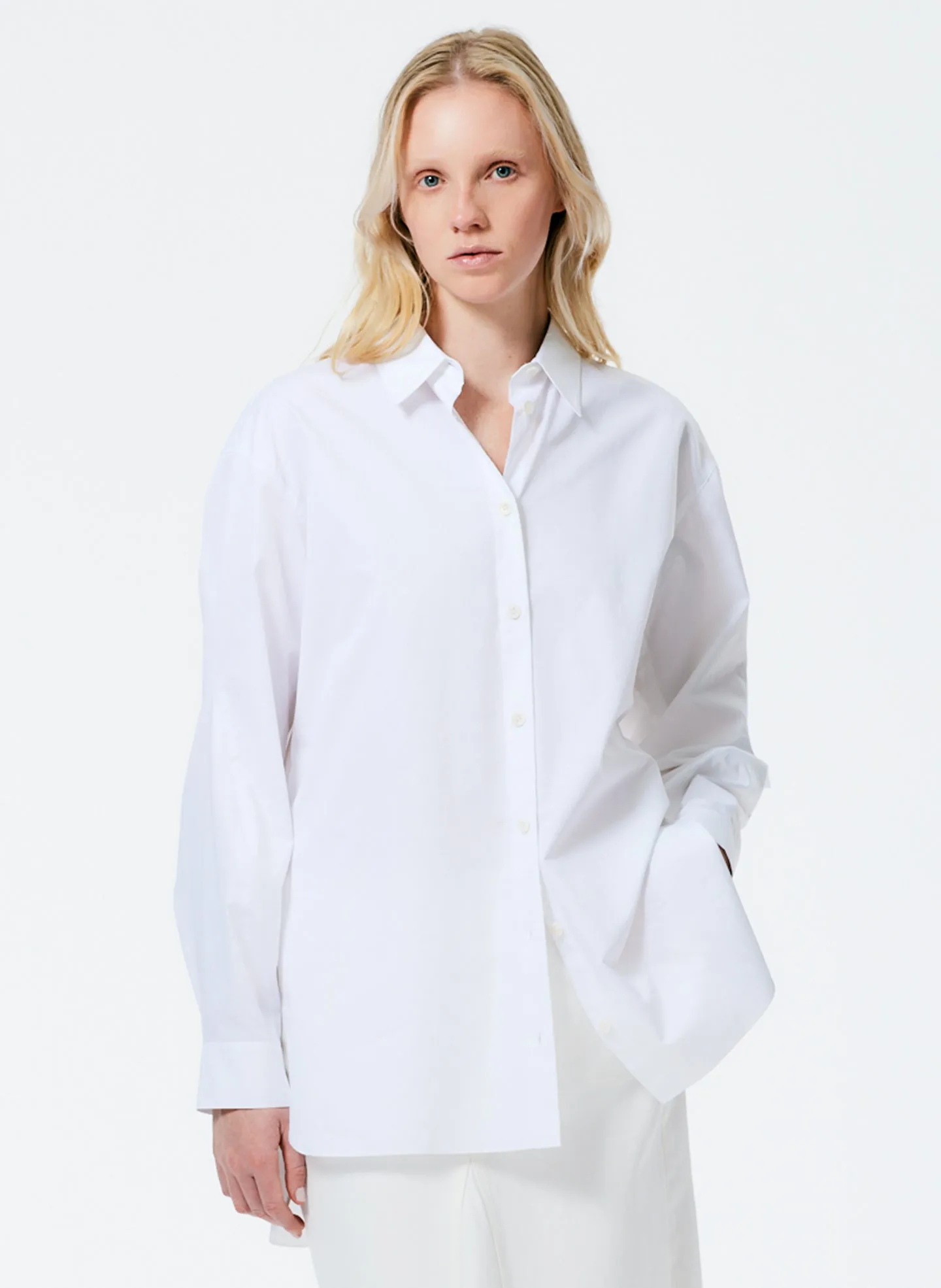Eco Poplin Twisted Sleeve Shirt sold by Tibi