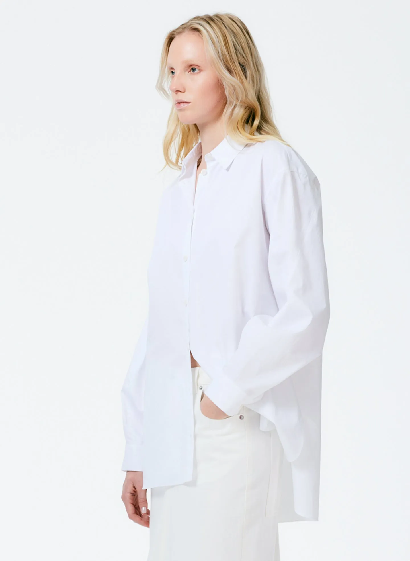 Eco Poplin Twisted Sleeve Shirt sold by Tibi product image thumbnail 3
