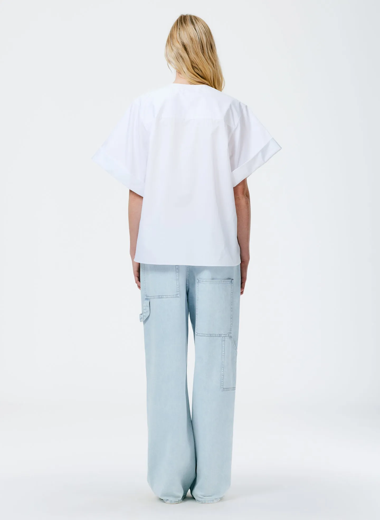 Eco Poplin Rolled Sleeve Shirt sold by Tibi product image thumbnail 5