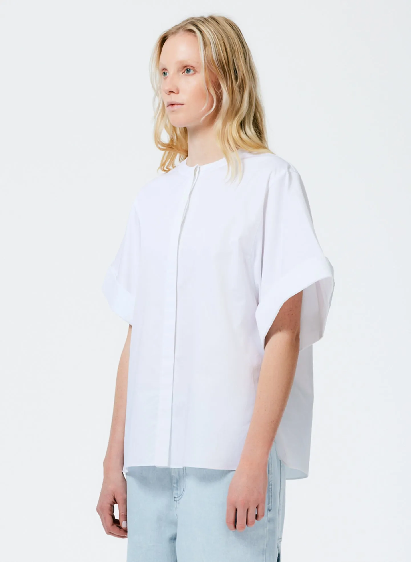 Eco Poplin Rolled Sleeve Shirt sold by Tibi