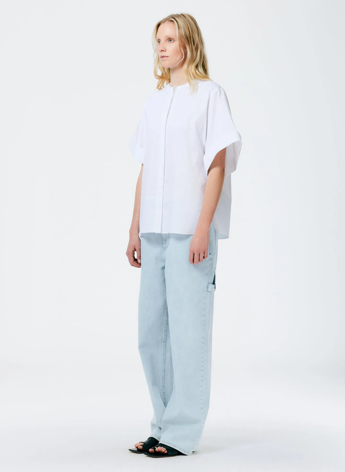 Eco Poplin Rolled Sleeve Shirt sold by Tibi product image thumbnail 4