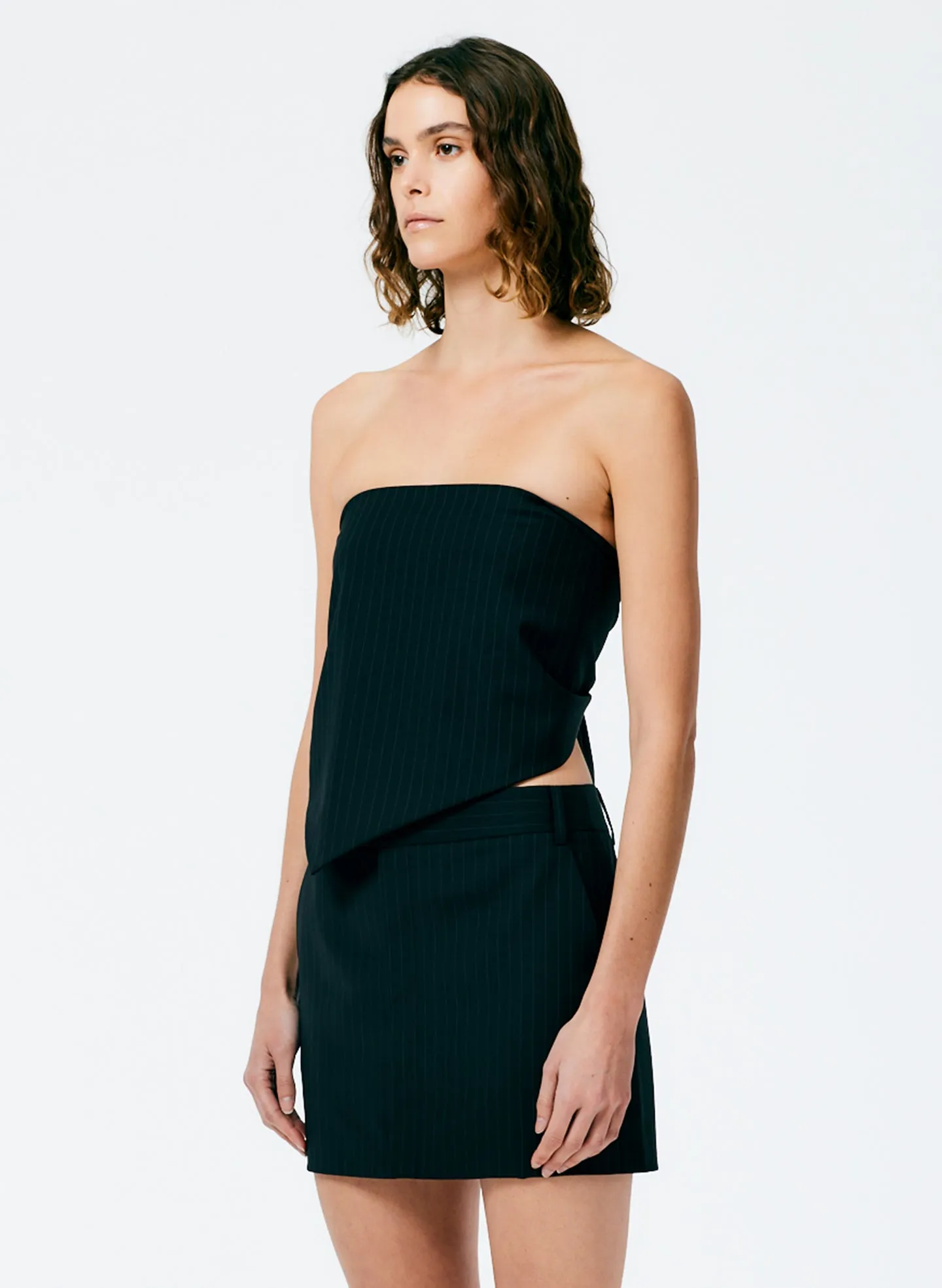 Dominic Pinstripe Tie Back Handkerchief Top sold by Tibi product image thumbnail 4