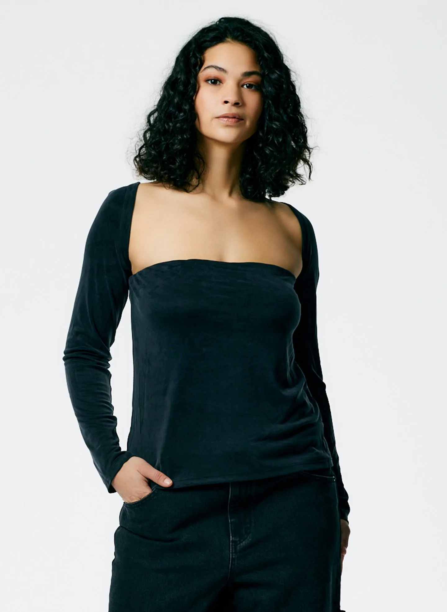 Deeba Cupro Strapless Convertible Top sold by Tibi