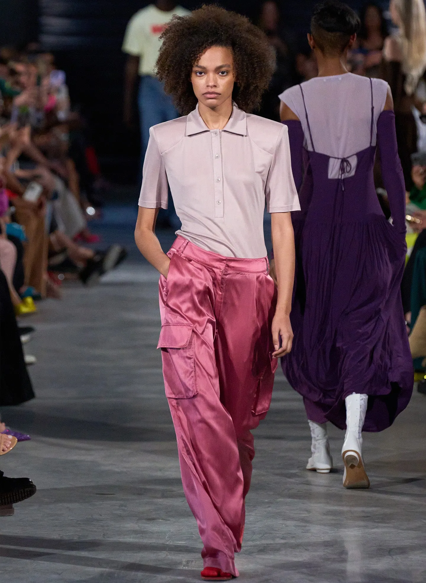 Deeba Cupro Lean Polo Shirt sold by Tibi product image thumbnail 2