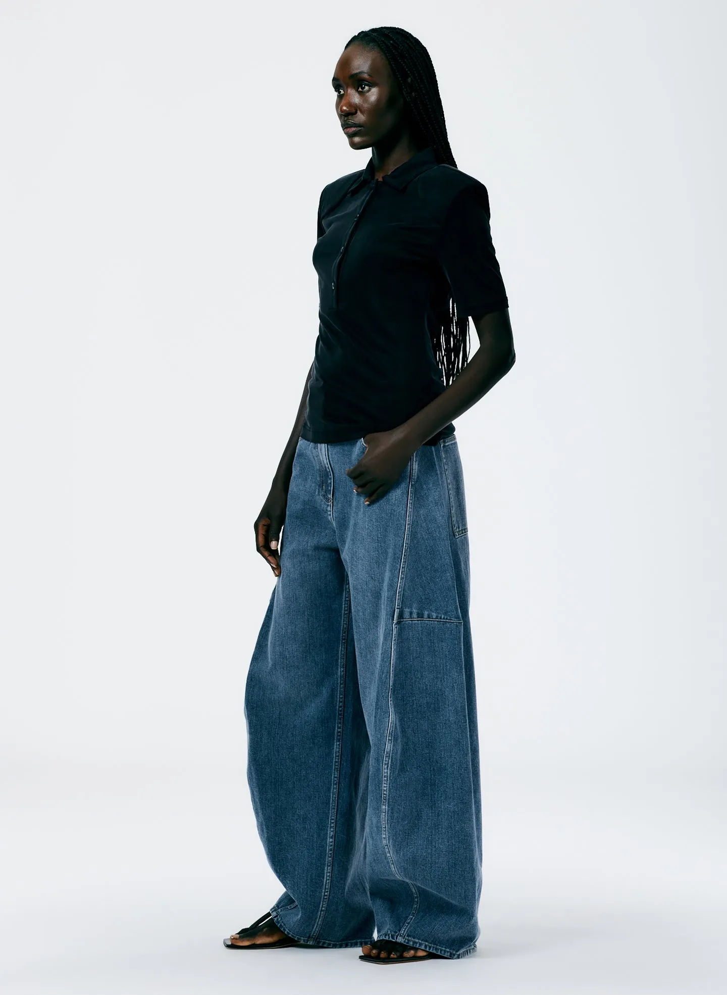 Deeba Cupro Lean Polo Shirt sold by Tibi product image thumbnail 5