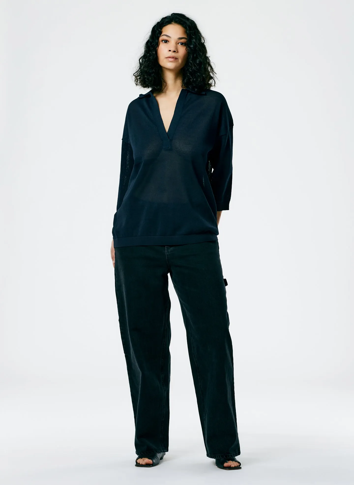 Crispy Viscose Sweater Easy Polo sold by Tibi product image thumbnail 2