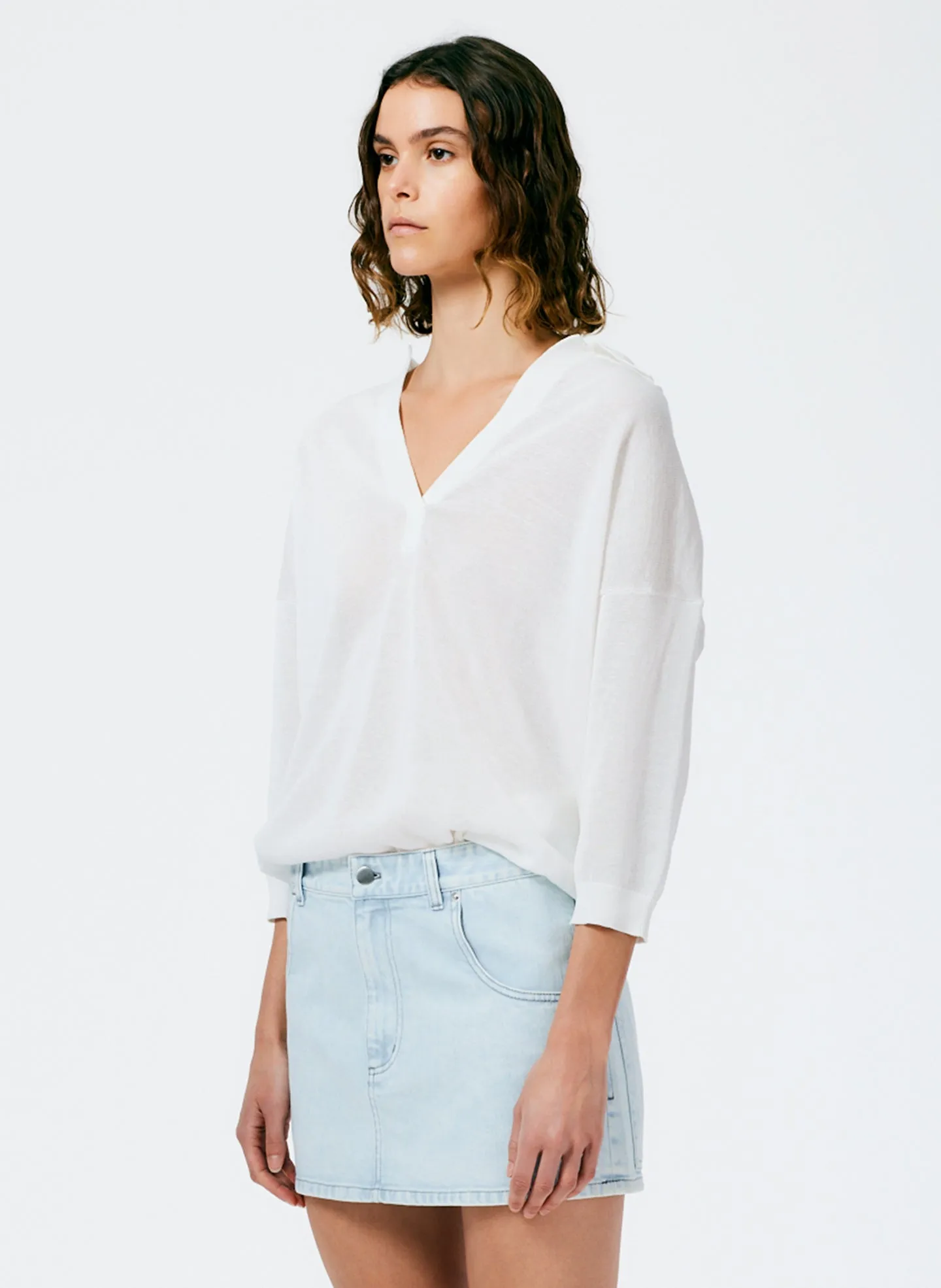 Crispy Viscose Sweater Easy Polo sold by Tibi product image thumbnail 3