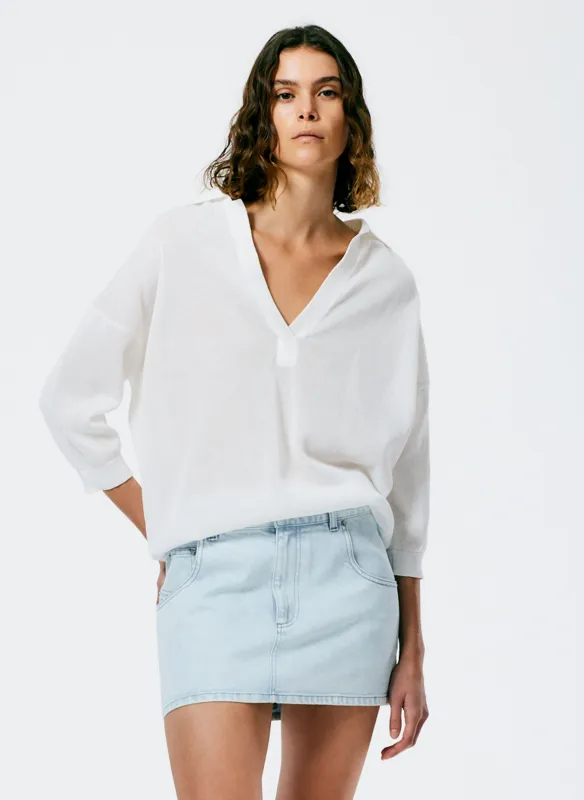 Crispy Viscose Sweater Easy Polo made by Tibi