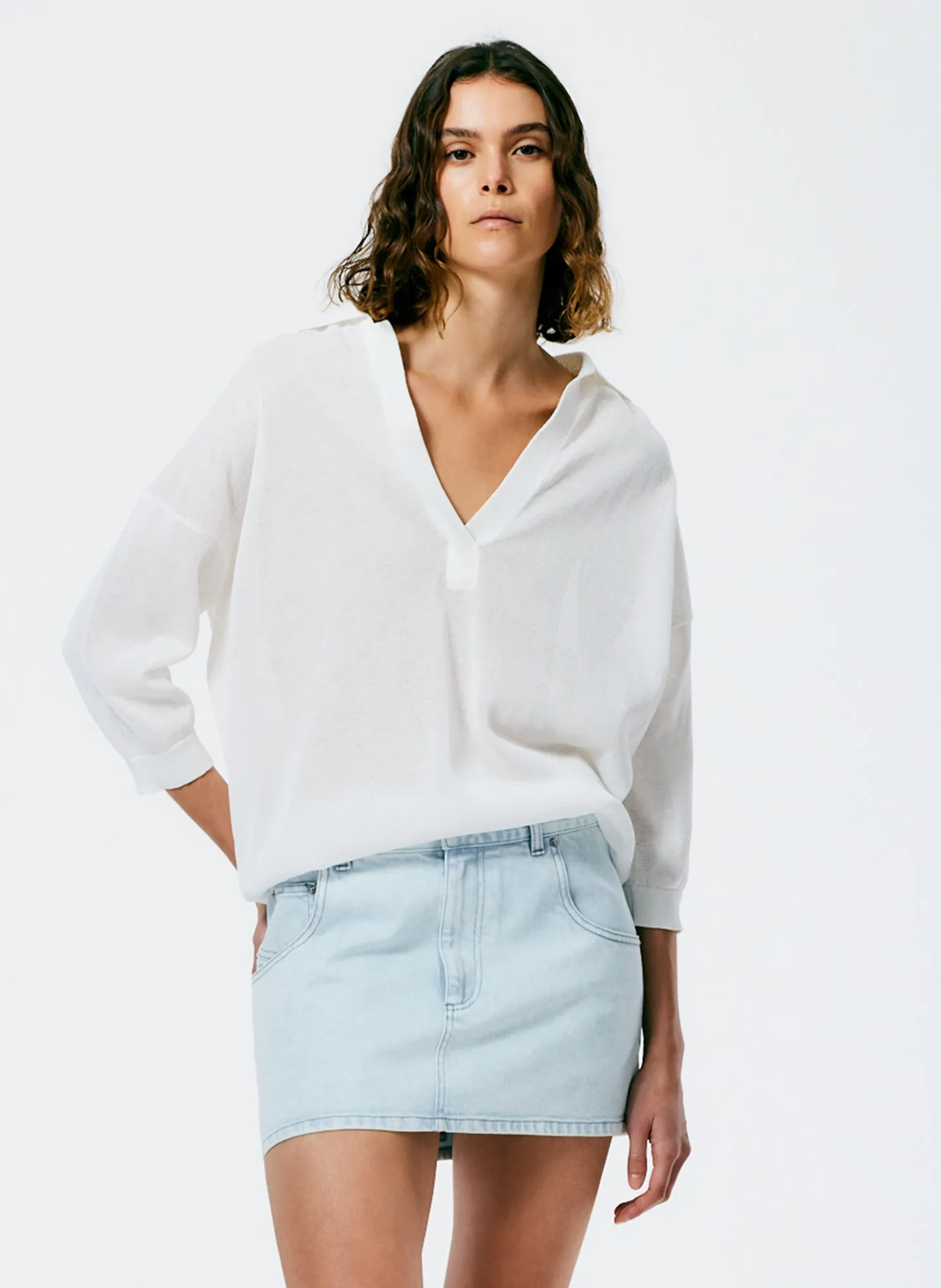 Crispy Viscose Sweater Easy Polo sold by Tibi